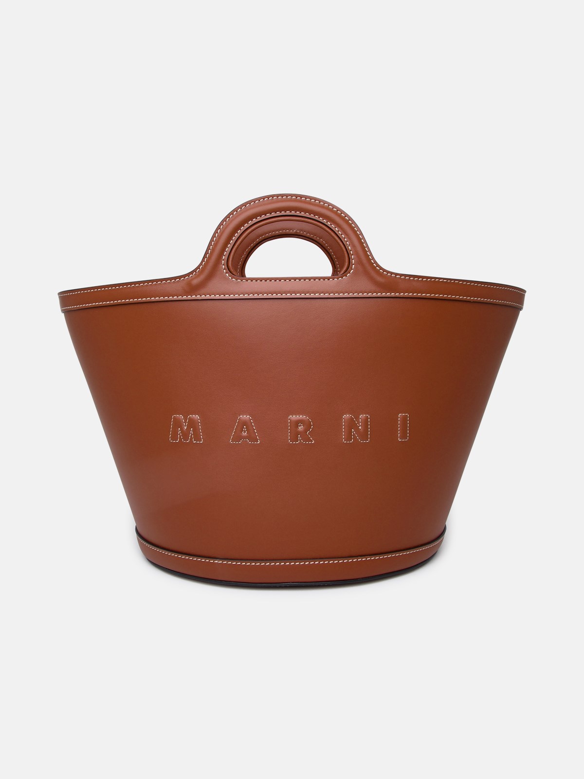 Marni Tropicalia Small Bag In Brown Leather