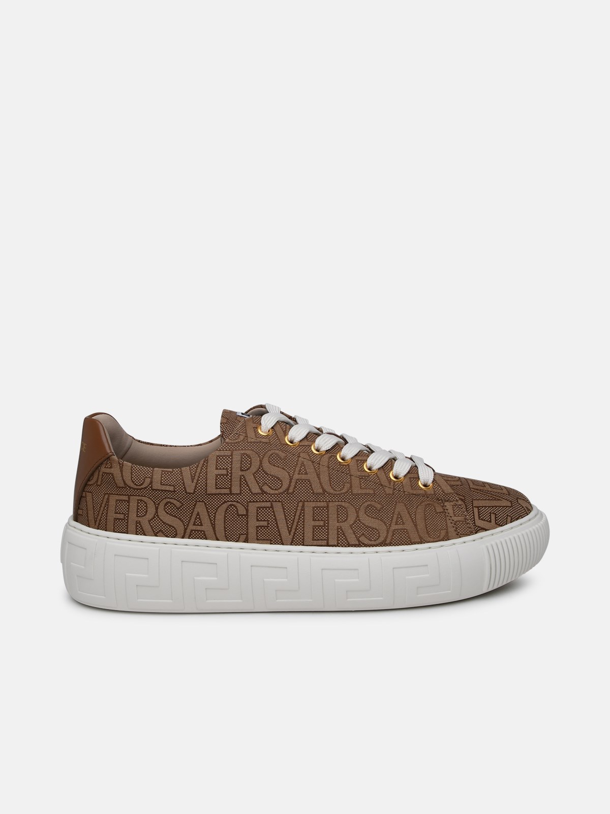 Versace Brown Canvas Lagreca Sneakers