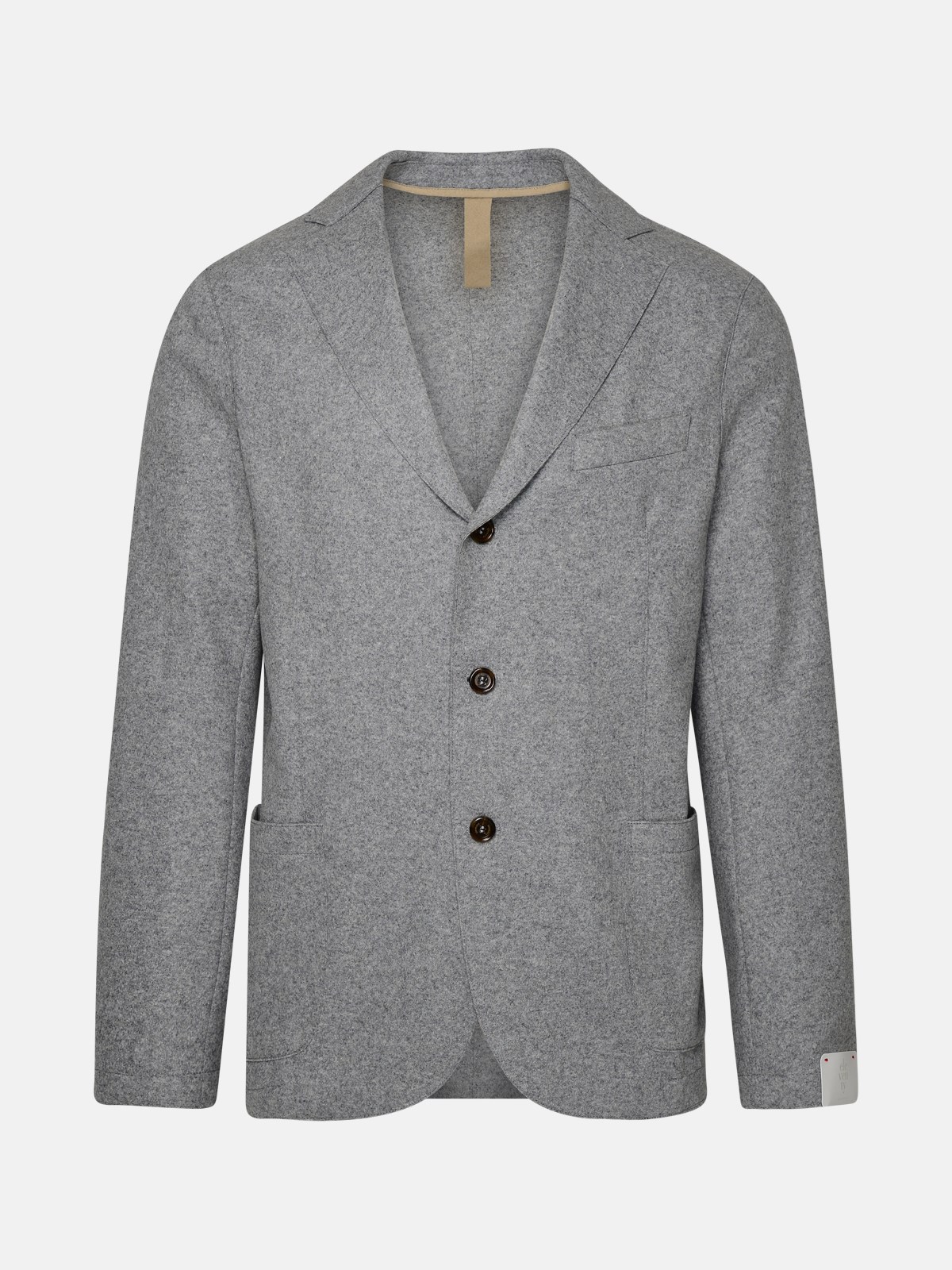 Shop Eleventy Gray Wool Blazer Jacket In Grey