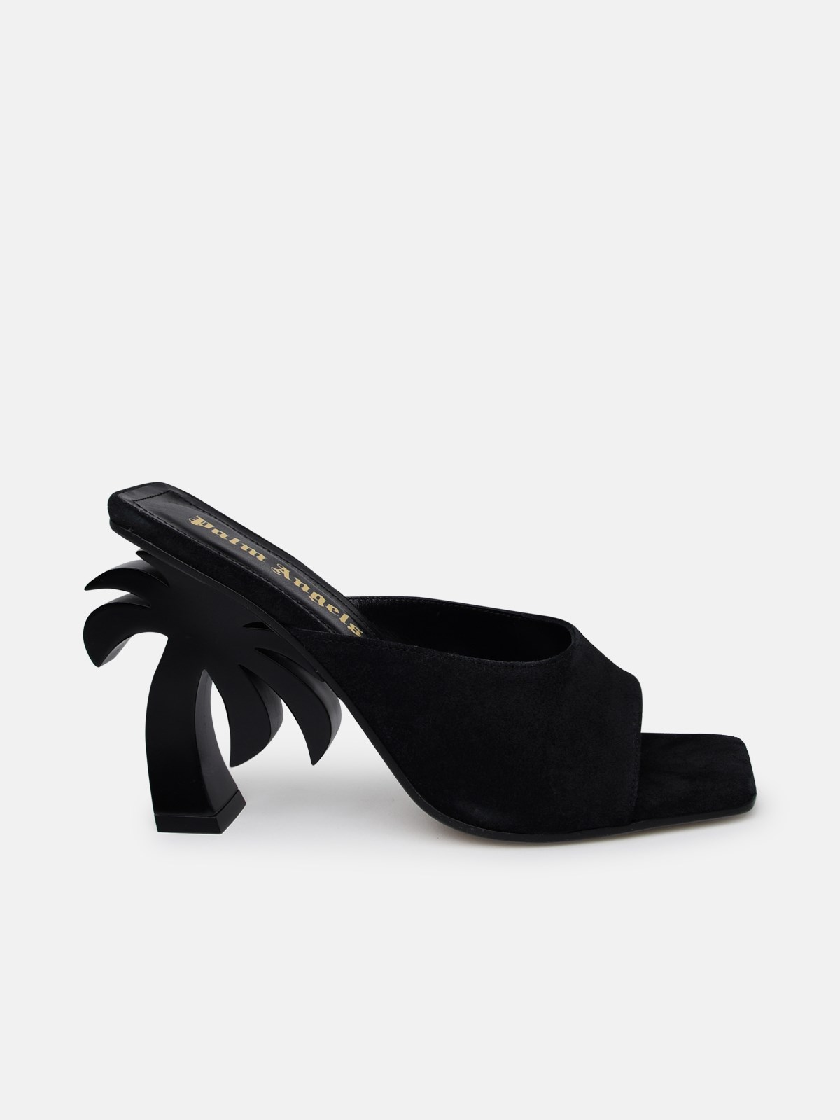 Palm Angels Black Leather Slippers