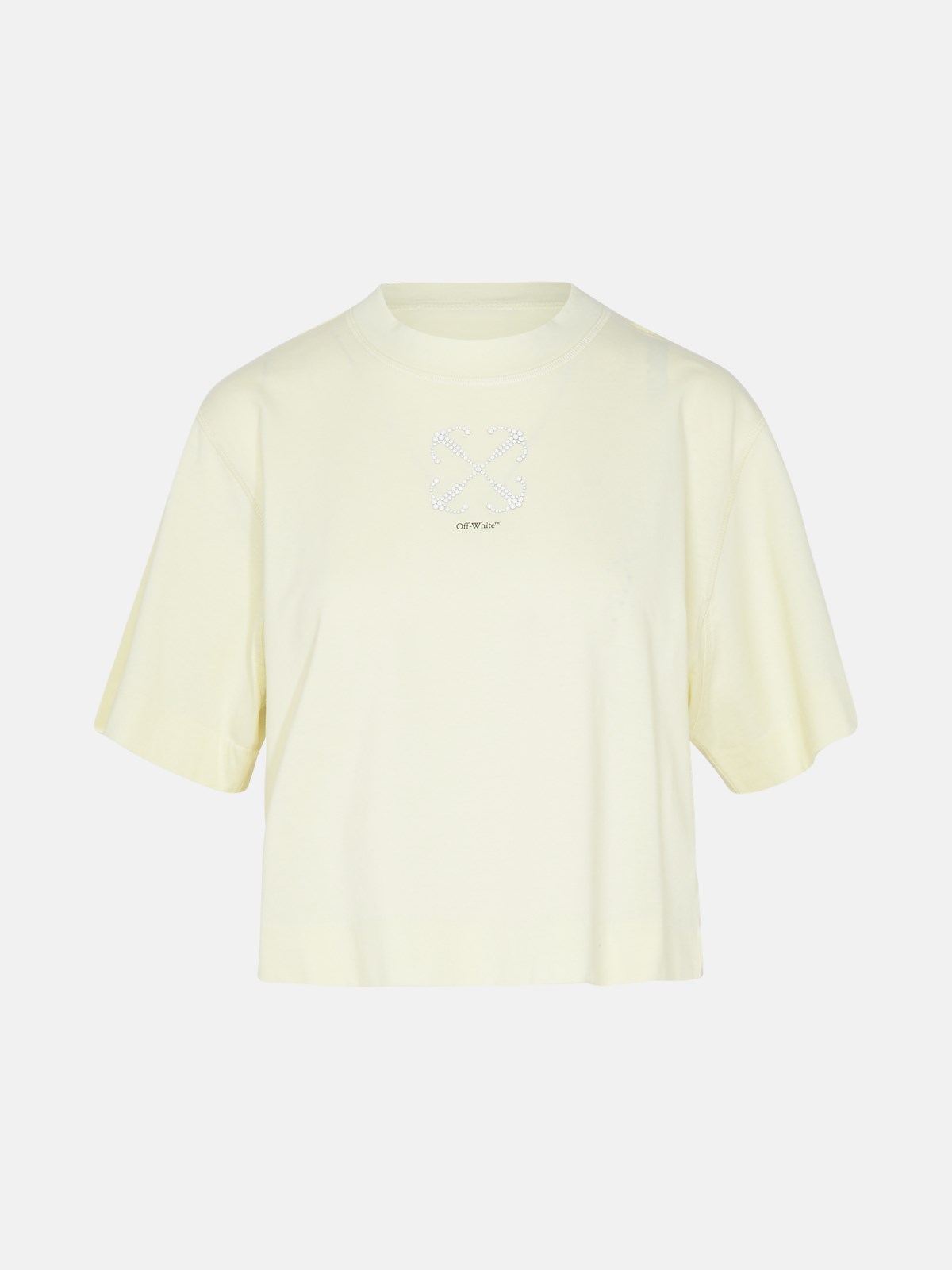 Shop Off-white Cream Cotton T-shirt
