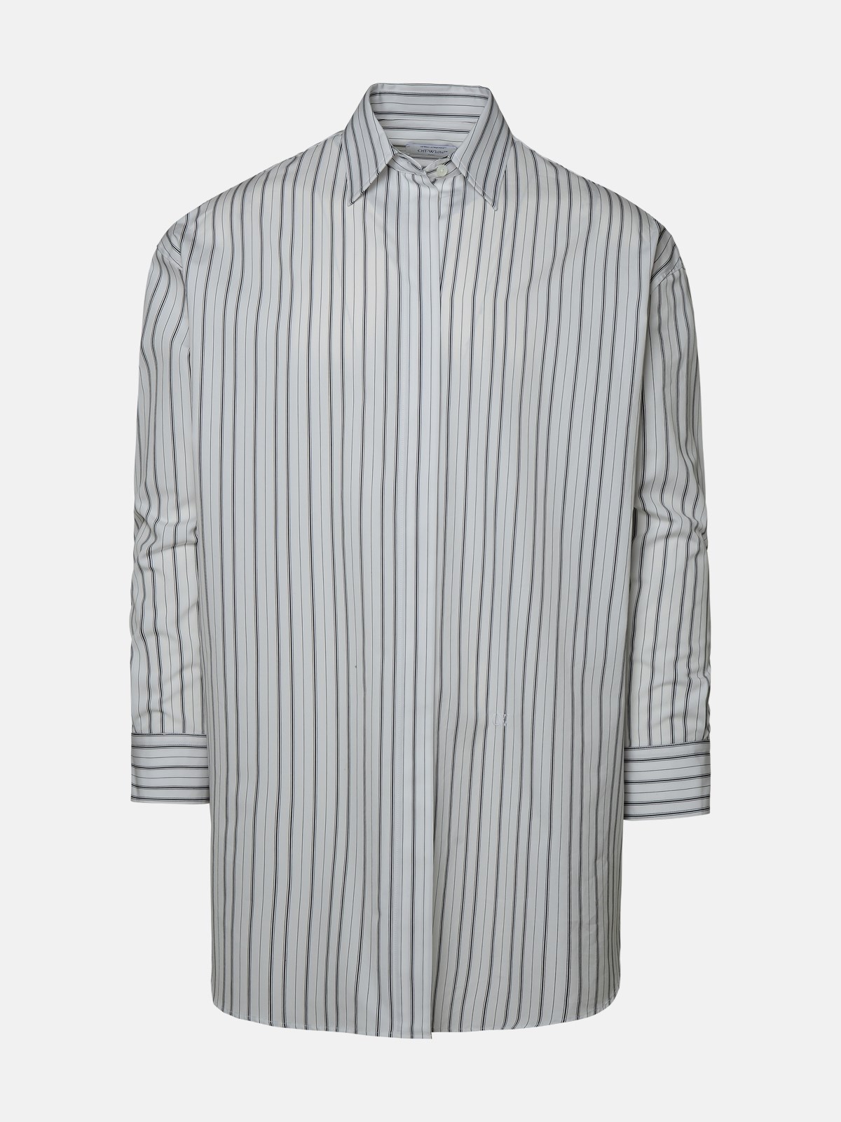 Off-white Camicia Zip Stripe In White