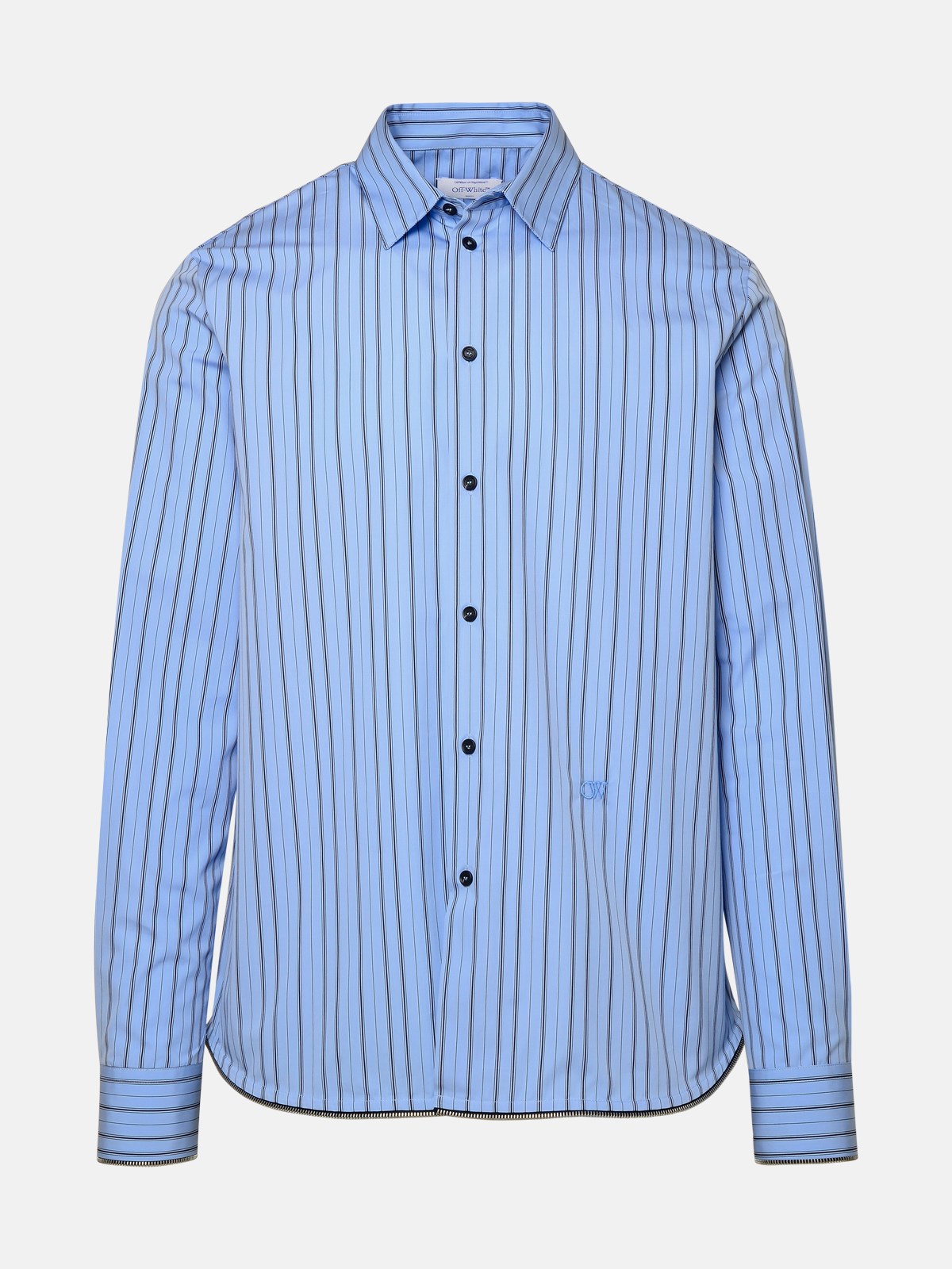 Off-white Camicia Zip In Light Blue