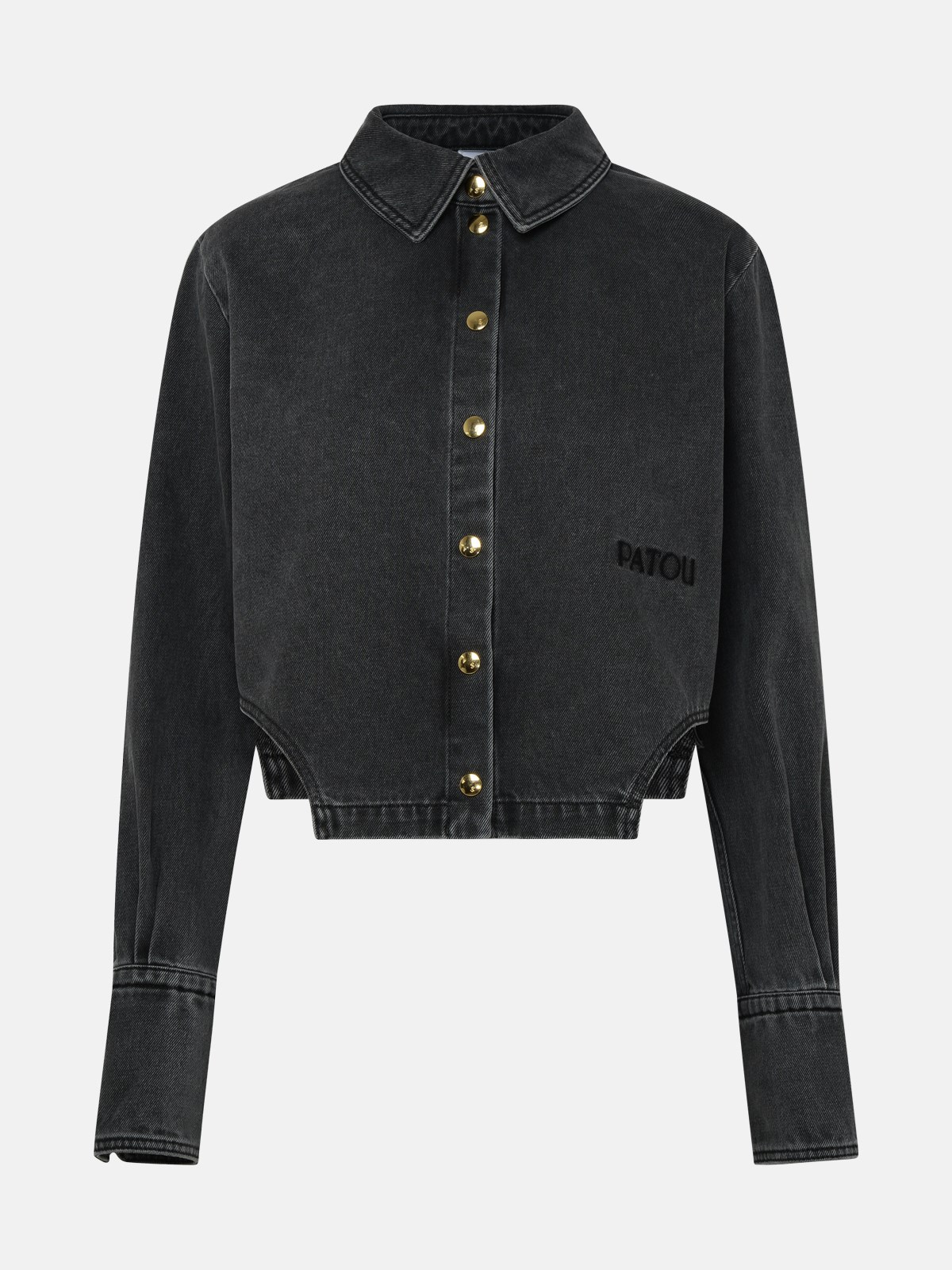 Patou Camicia Jeans Crop In Grey
