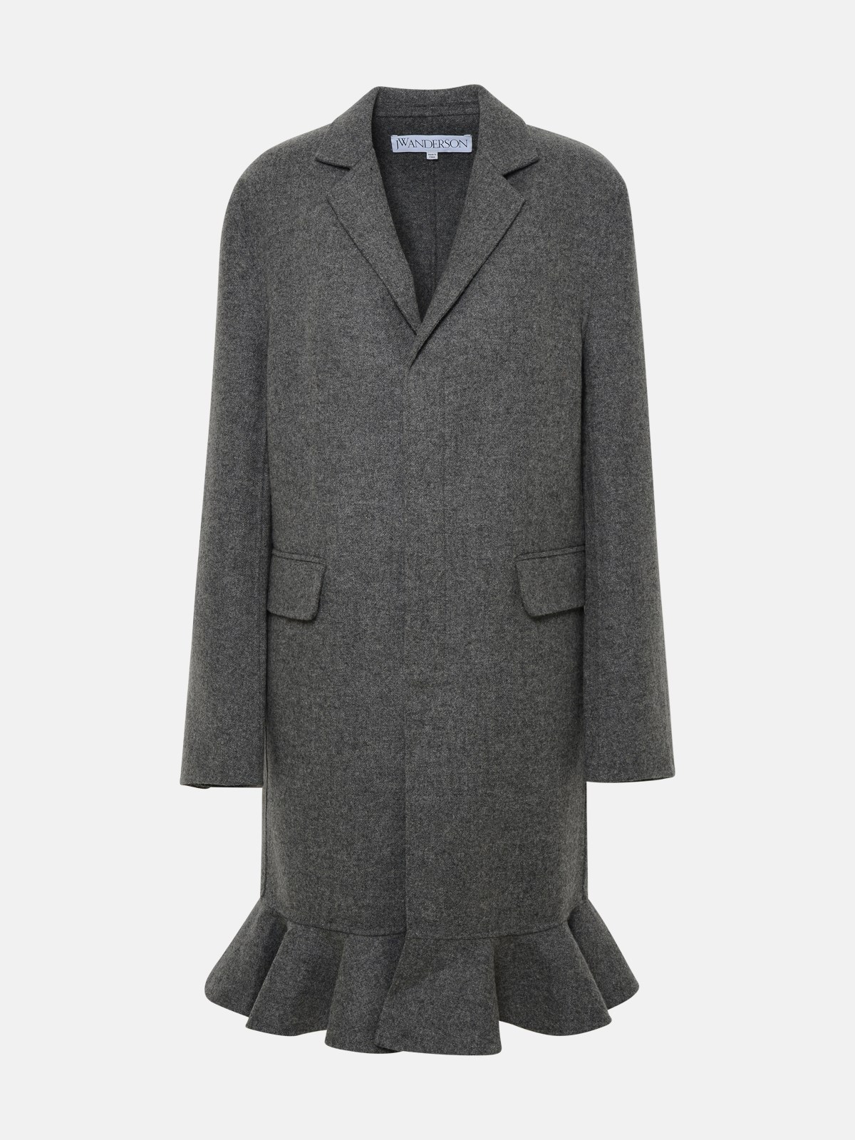 Shop Jw Anderson Gray Wool Coat In Grey