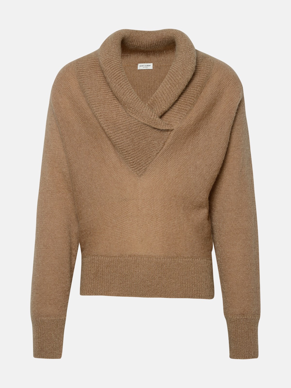 Shop Saint Laurent Beige Mohair Blend Sweater In Brown