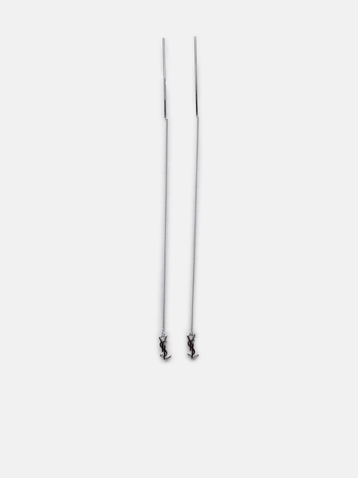 Saint Laurent Opyum Earrings In Silver Brass