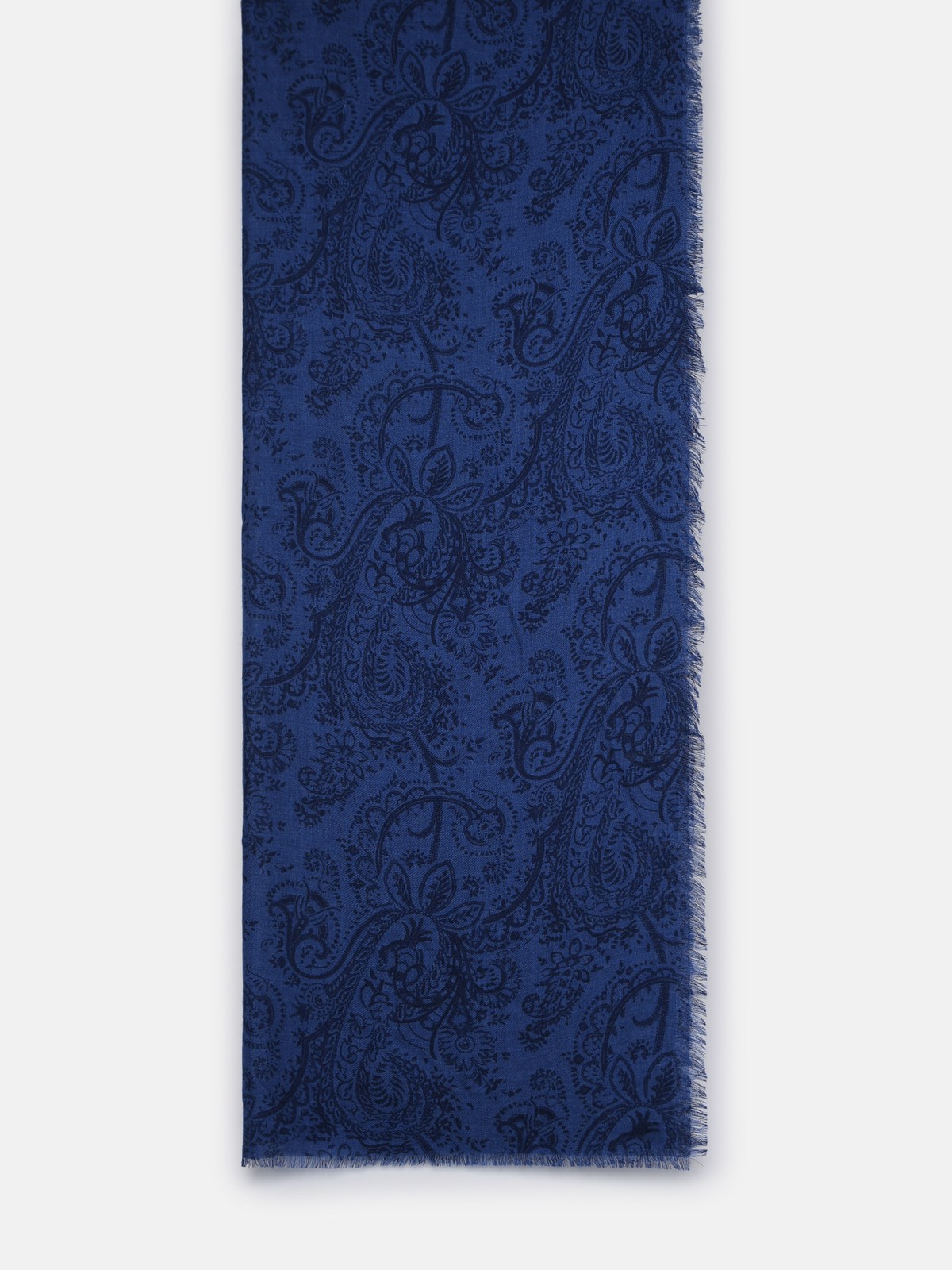 Etro Blue Cashmere And Silk Scarf