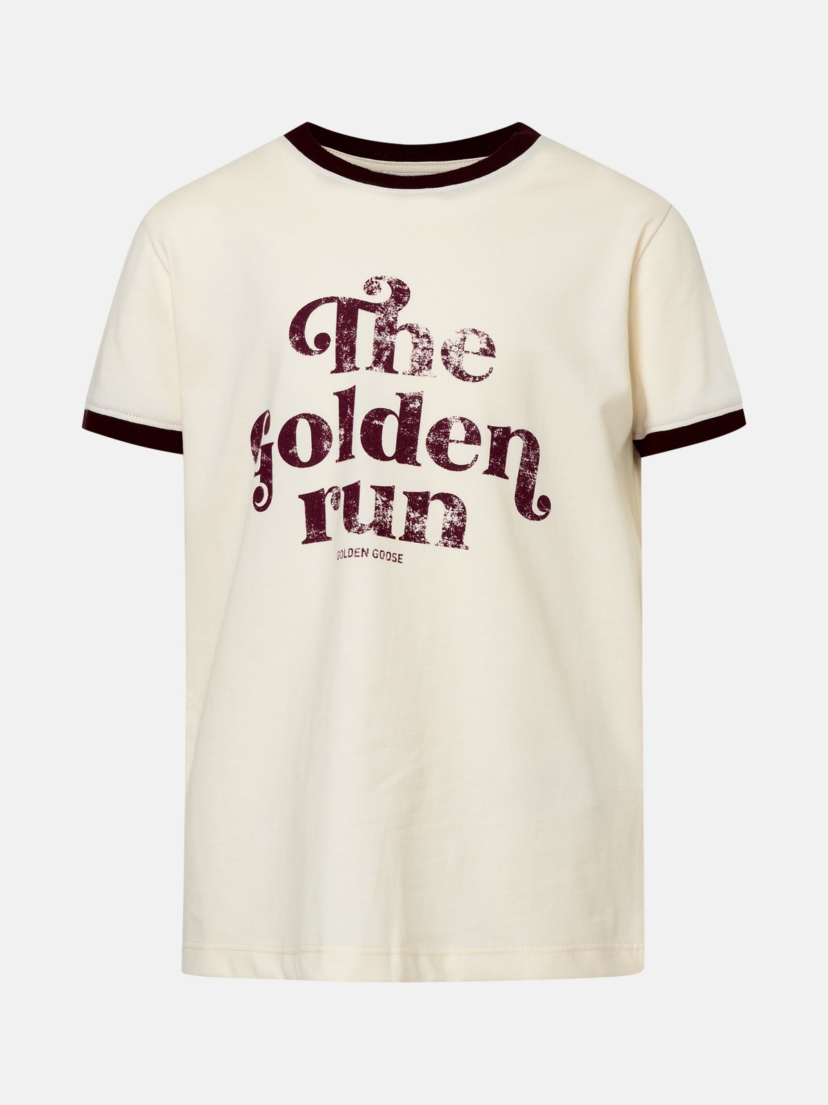 Golden Goose 'journey' Cream Cotton T-shirt In Beige