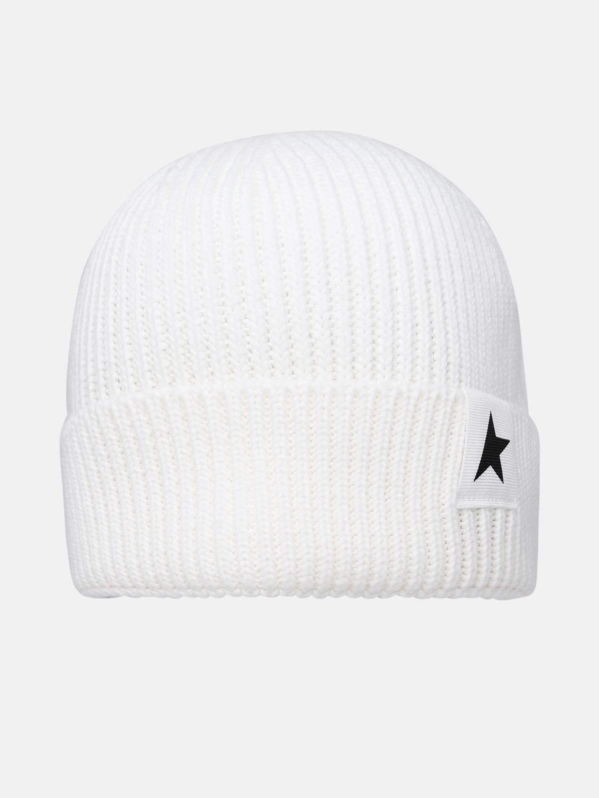 Golden Goose Star Beanie Hats In White Wool In White
