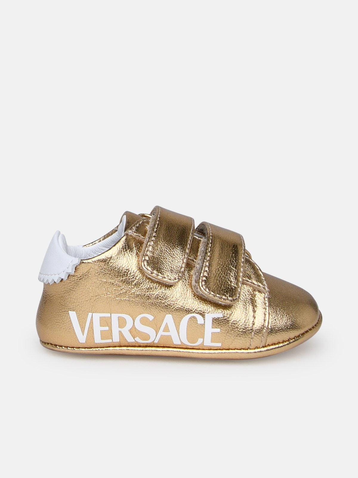 Versace Gold Leather Sneakers