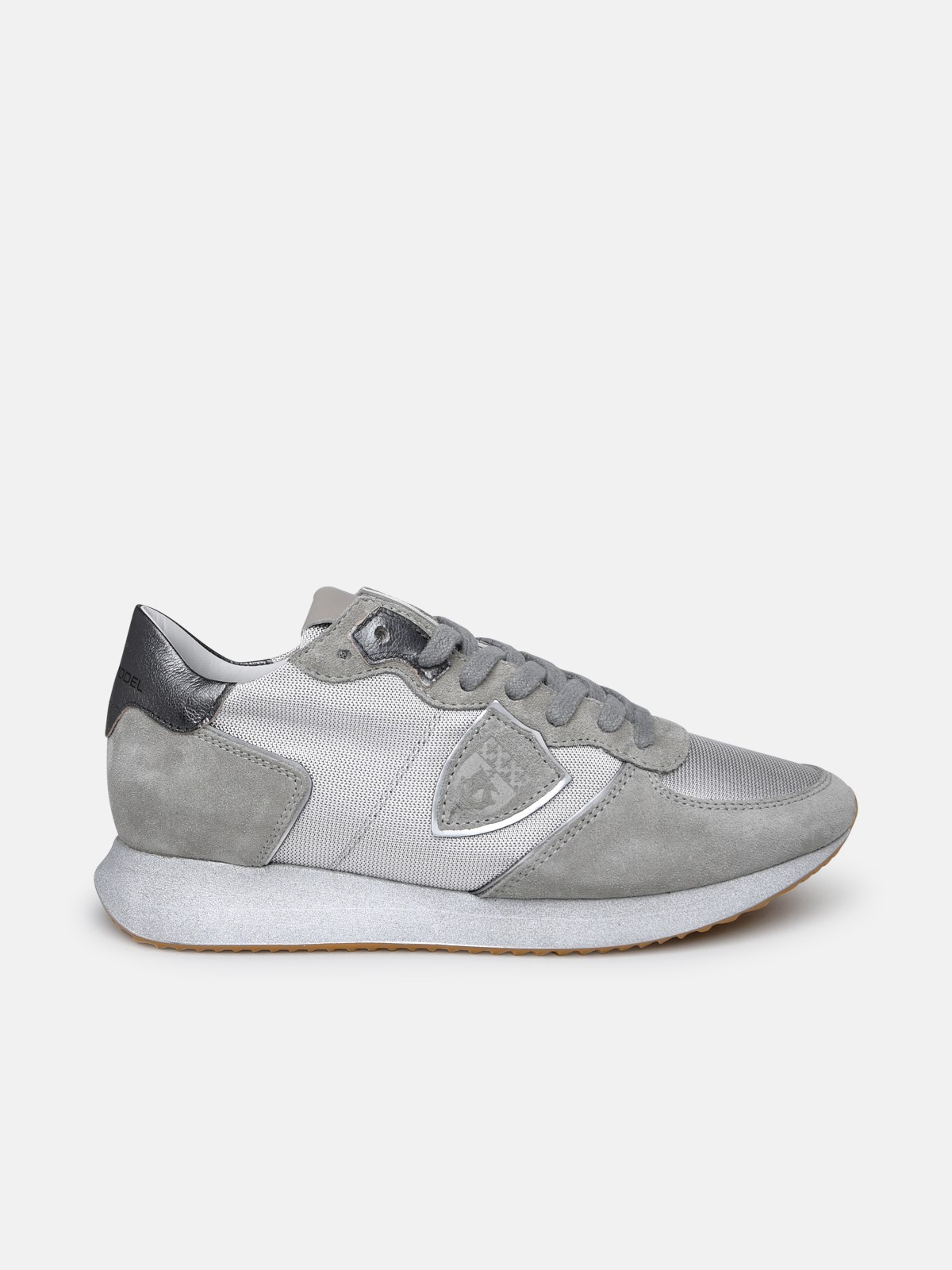 Philippe Model Trpx Sneakers In Grey Technical Fabric Blend In Silver
