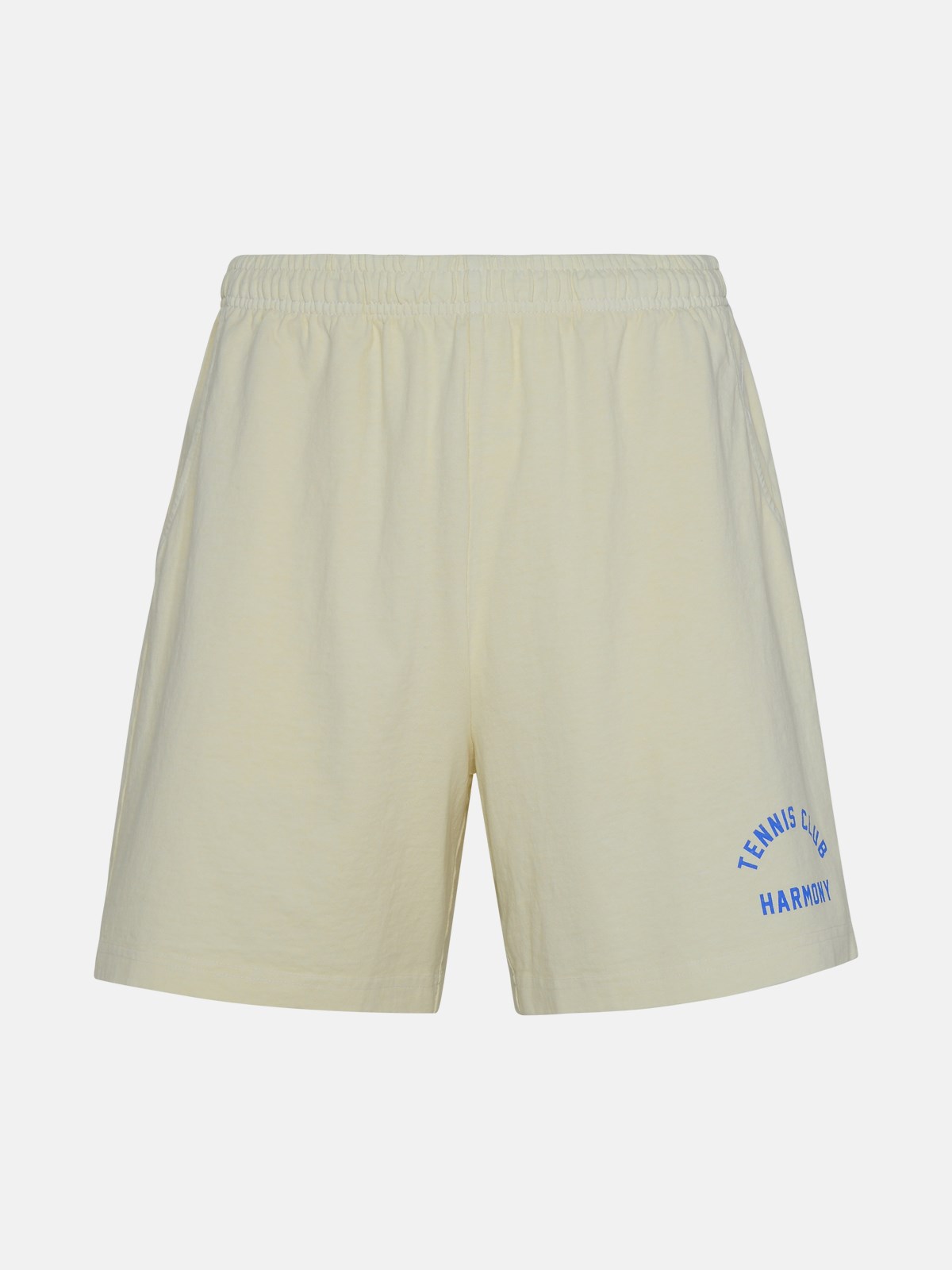 Harmony White Cotton Bermuda Shorts In Cream