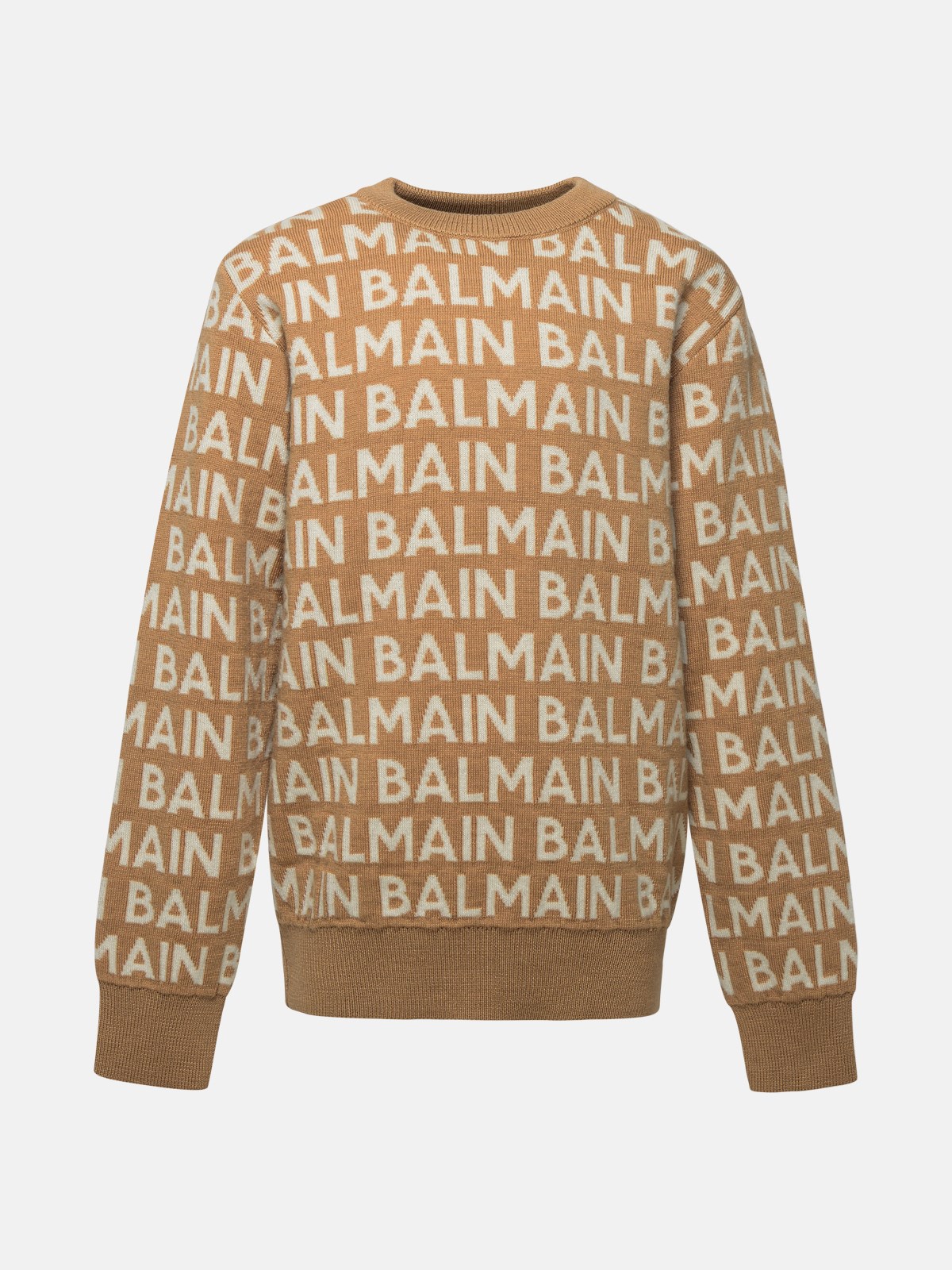 Balmain Maglia Loghi In Brown