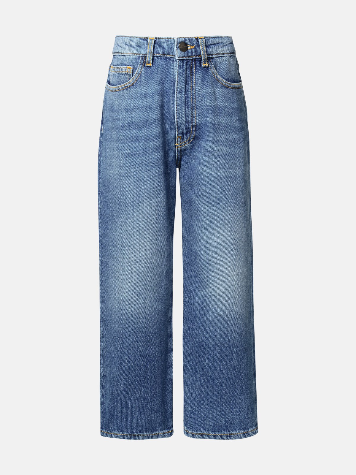 Palm Angels Jeans Curved Logo In Blue