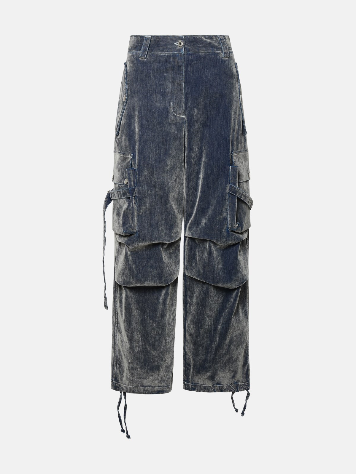 Shop Msgm Gray Cotton Pants In Grey