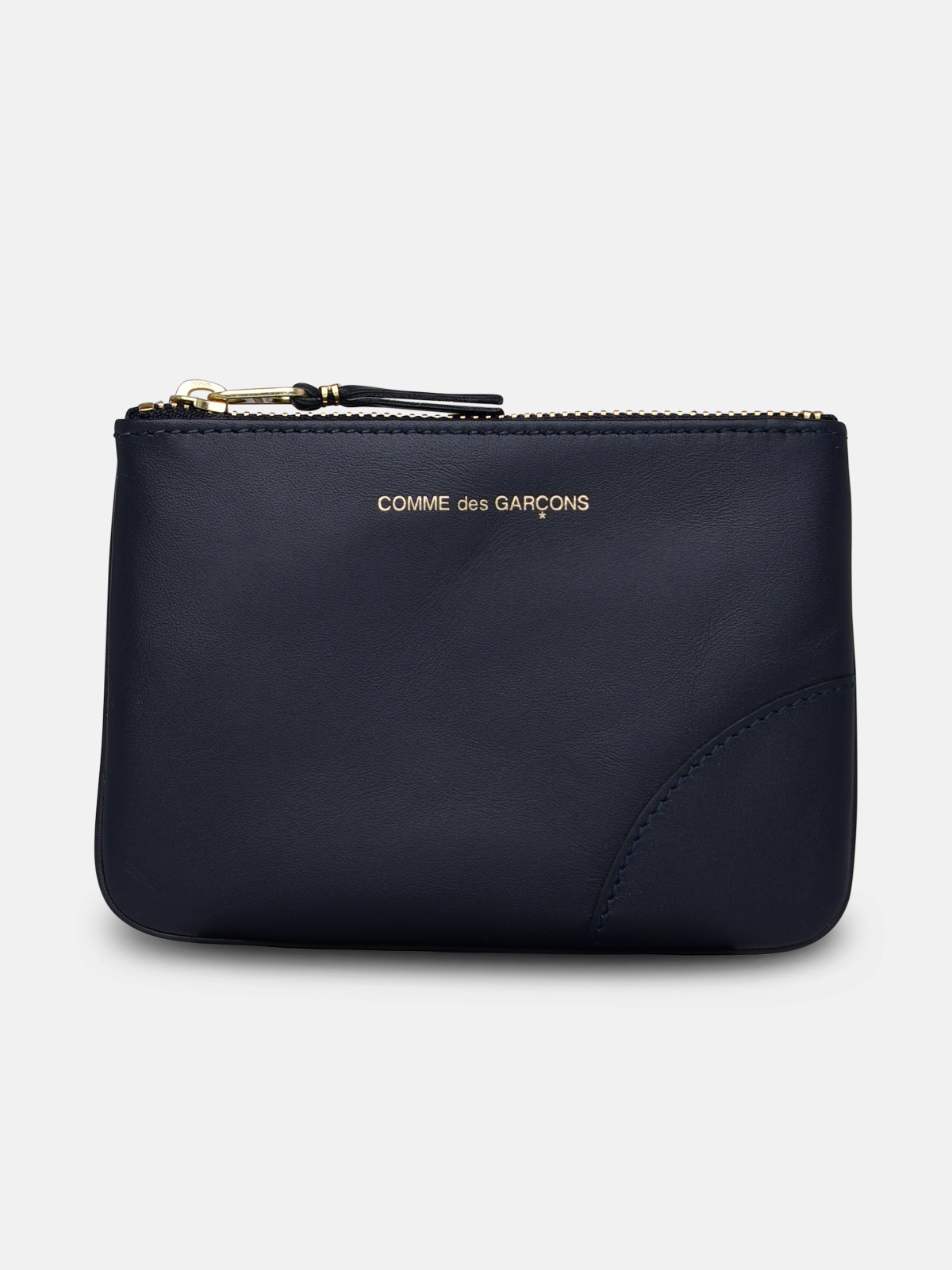 Comme Des Garçons Blue Leather Bag In Navy