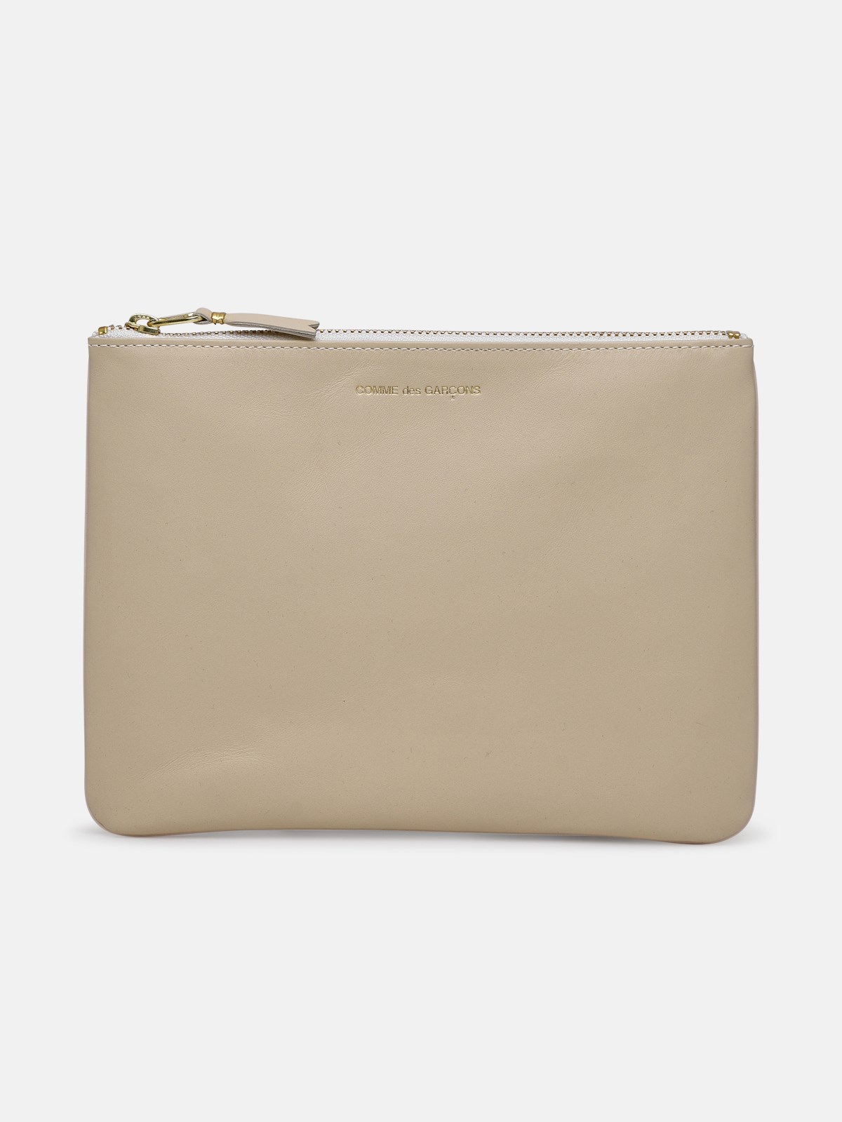 Comme Des Garçons Leather Envelope Bag In Cream