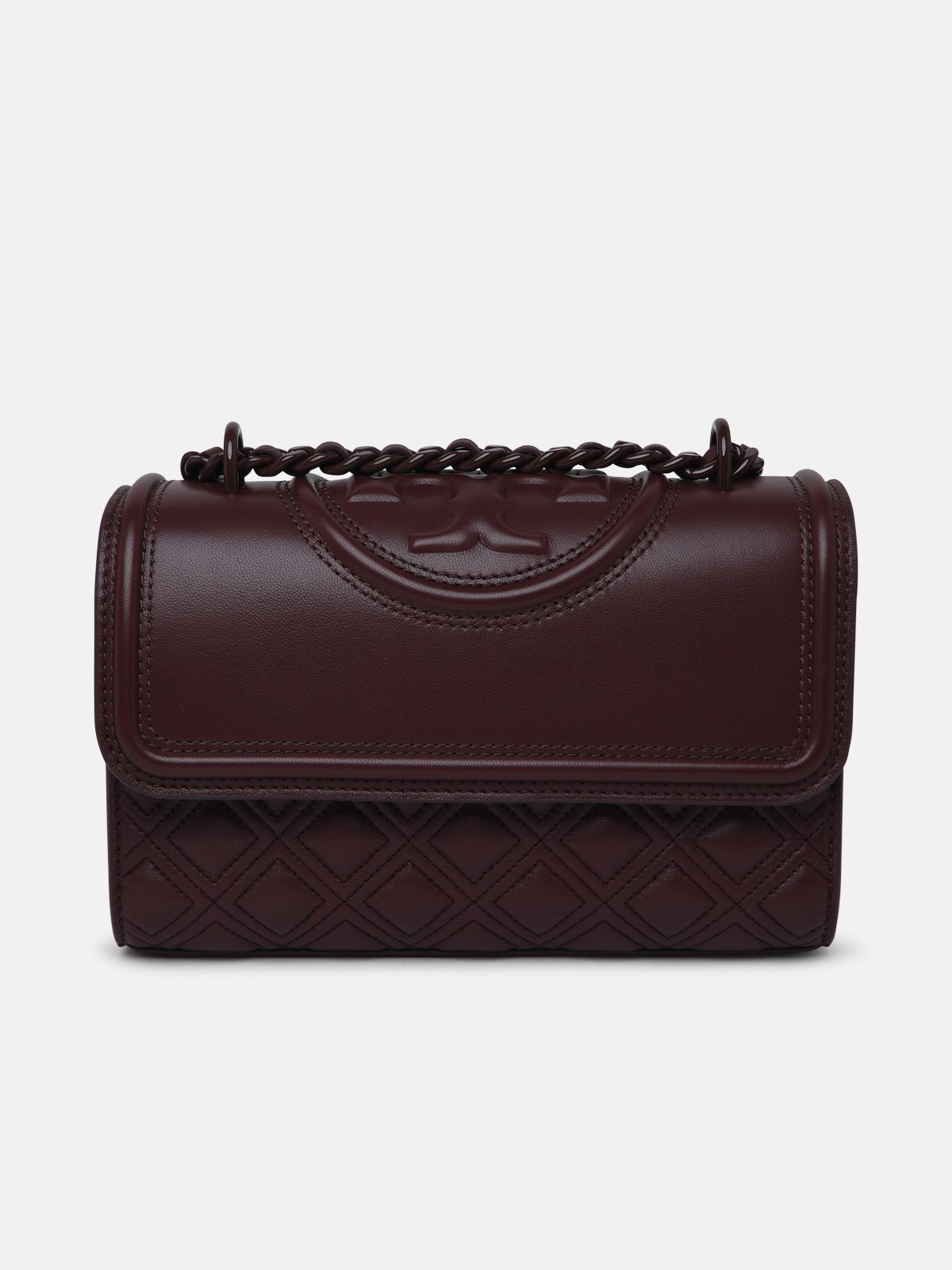 Tory Burch Tracolla Fleming Piccola In Bordeaux