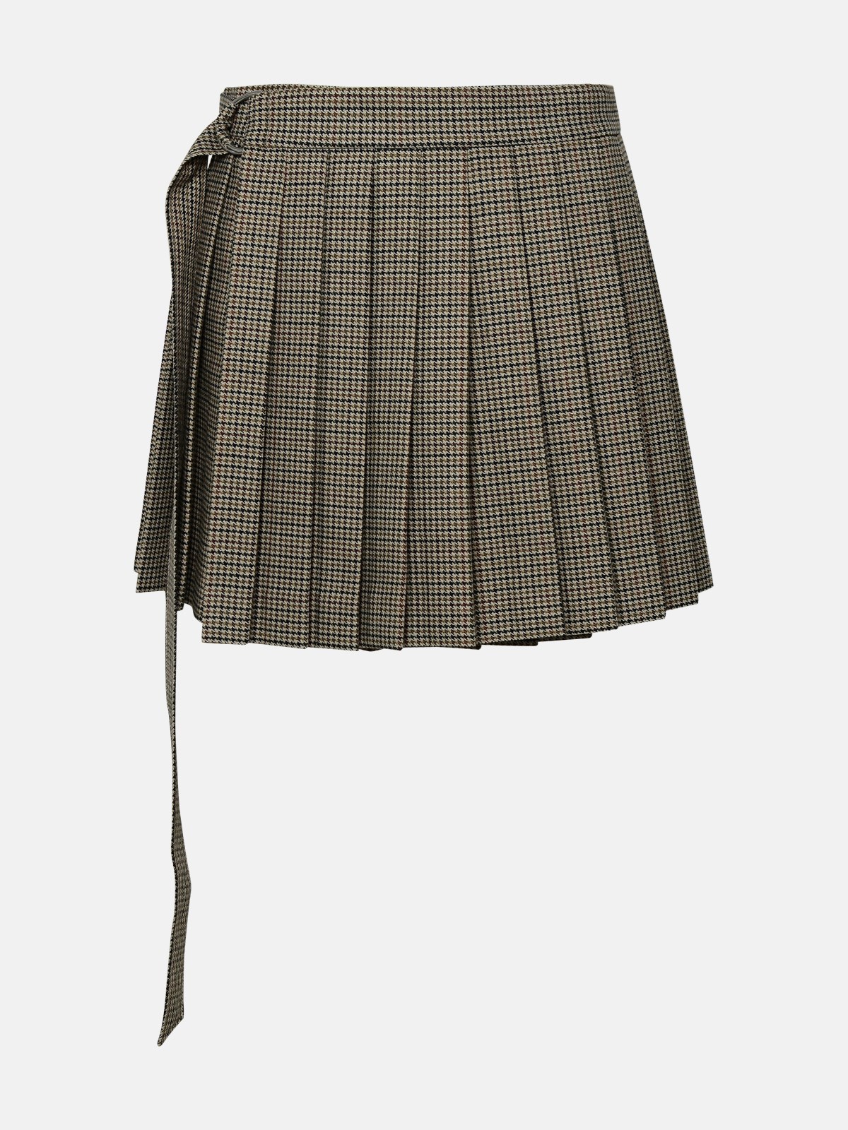 Ami Alexandre Mattiussi 'kilt' Beige Wool Miniskirt