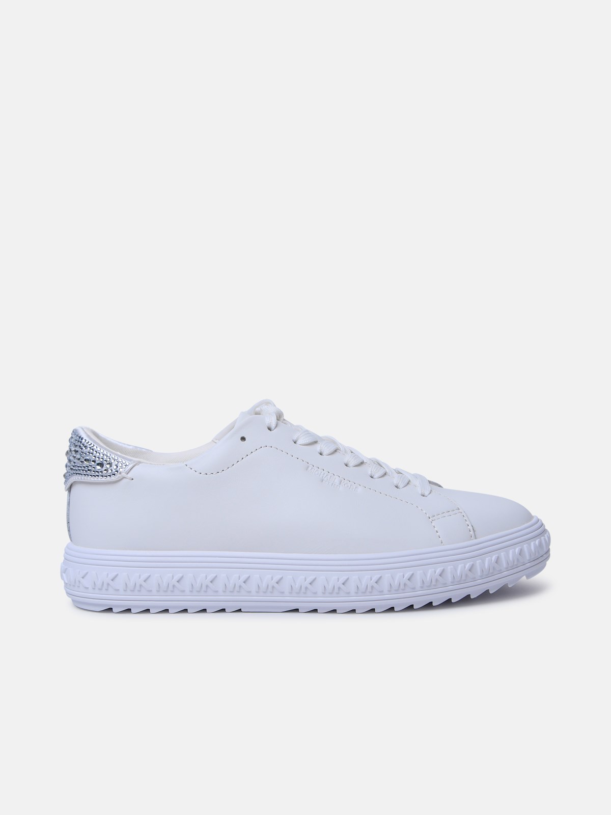 Michael Michael Kors 'grove' Black Leather Sneakers In White