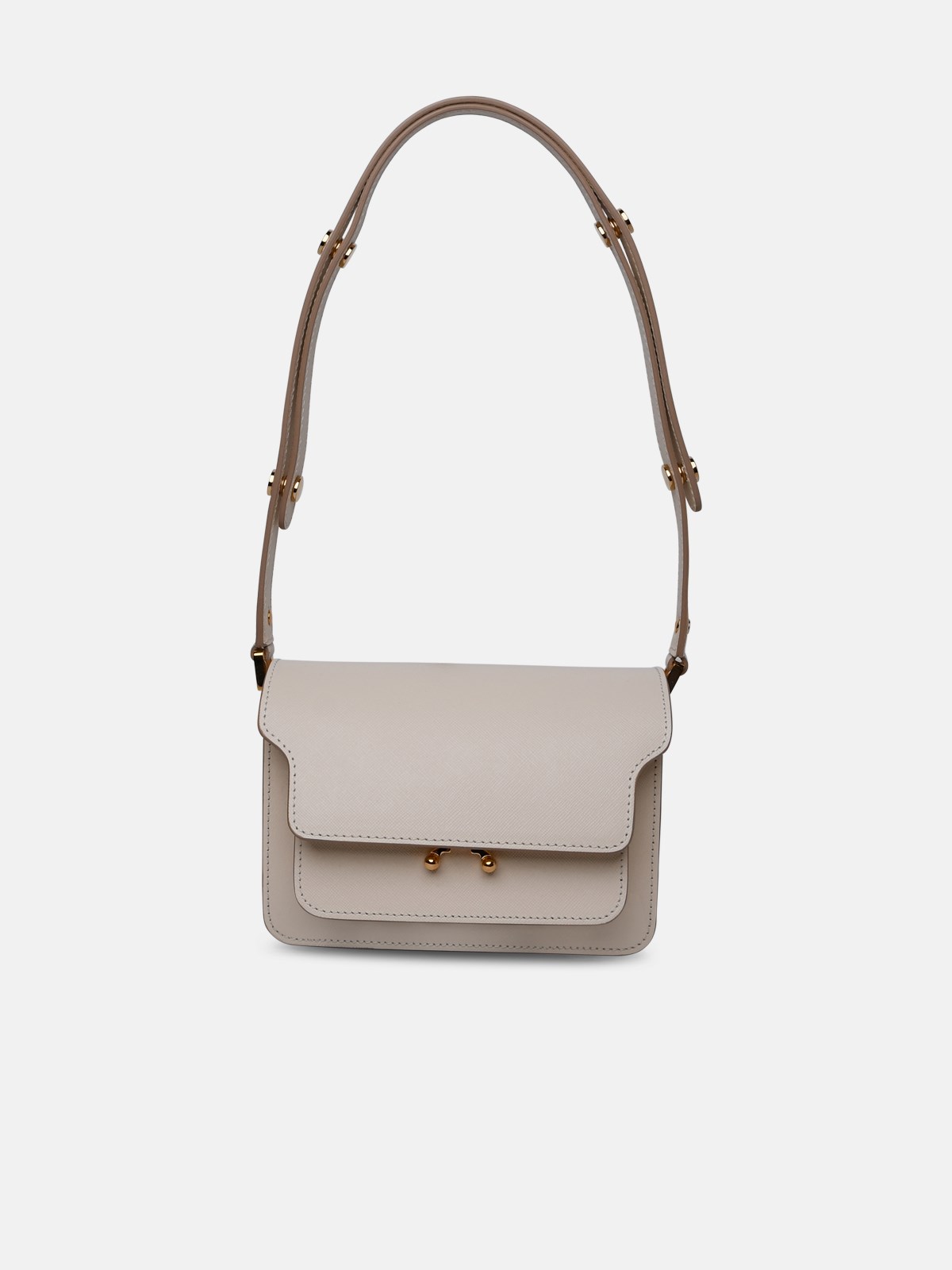 Marni Ivory Leather Bag In White