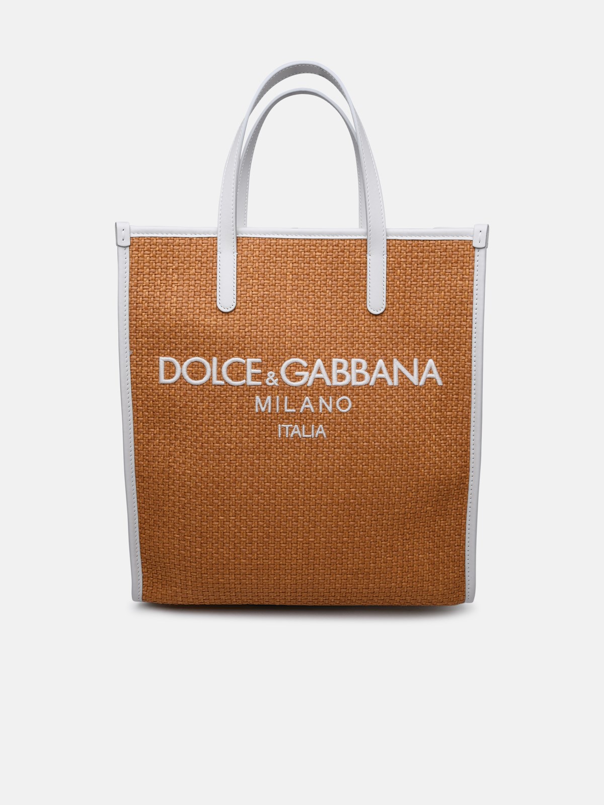 Dolce & Gabbana Two-tone Leather Blend Bag In Beige
