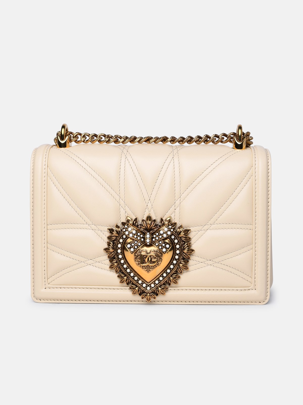 Dolce & Gabbana Cream Leather Bag
