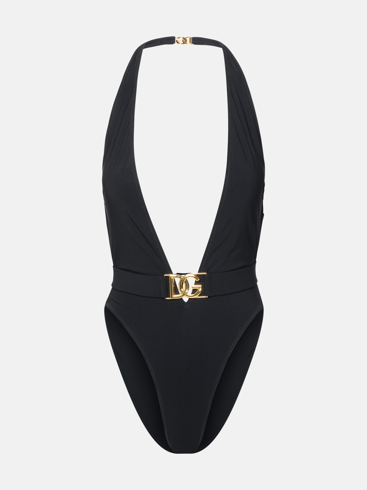 Shop Dolce & Gabbana Black Polyester Blend One-piece Swimsuit