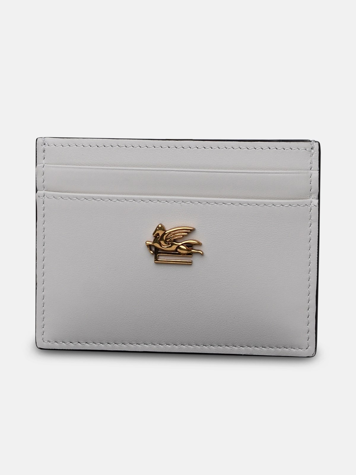 Etro Ivory Leather Cardholder In White