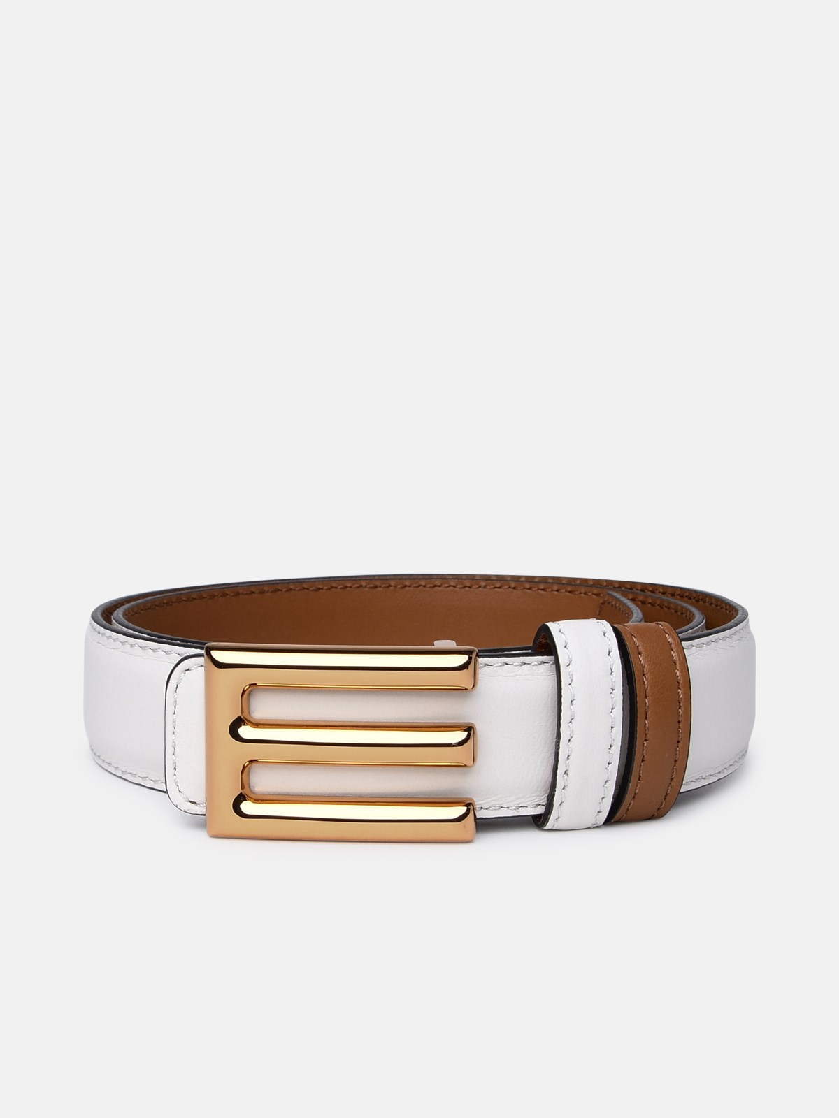 Etro Ivory Leather Belt In White