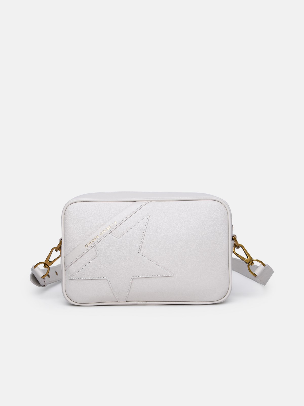 Shop Golden Goose 'star' Butter Leather Bag In White