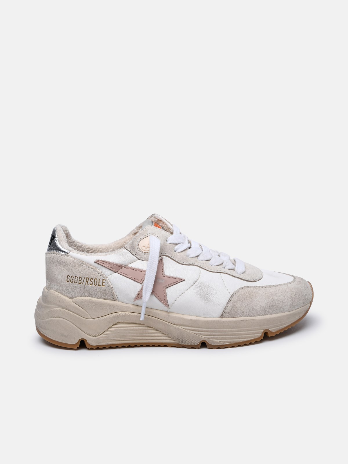 Golden Goose 'running Sole' White Nappa Leather Sneakers