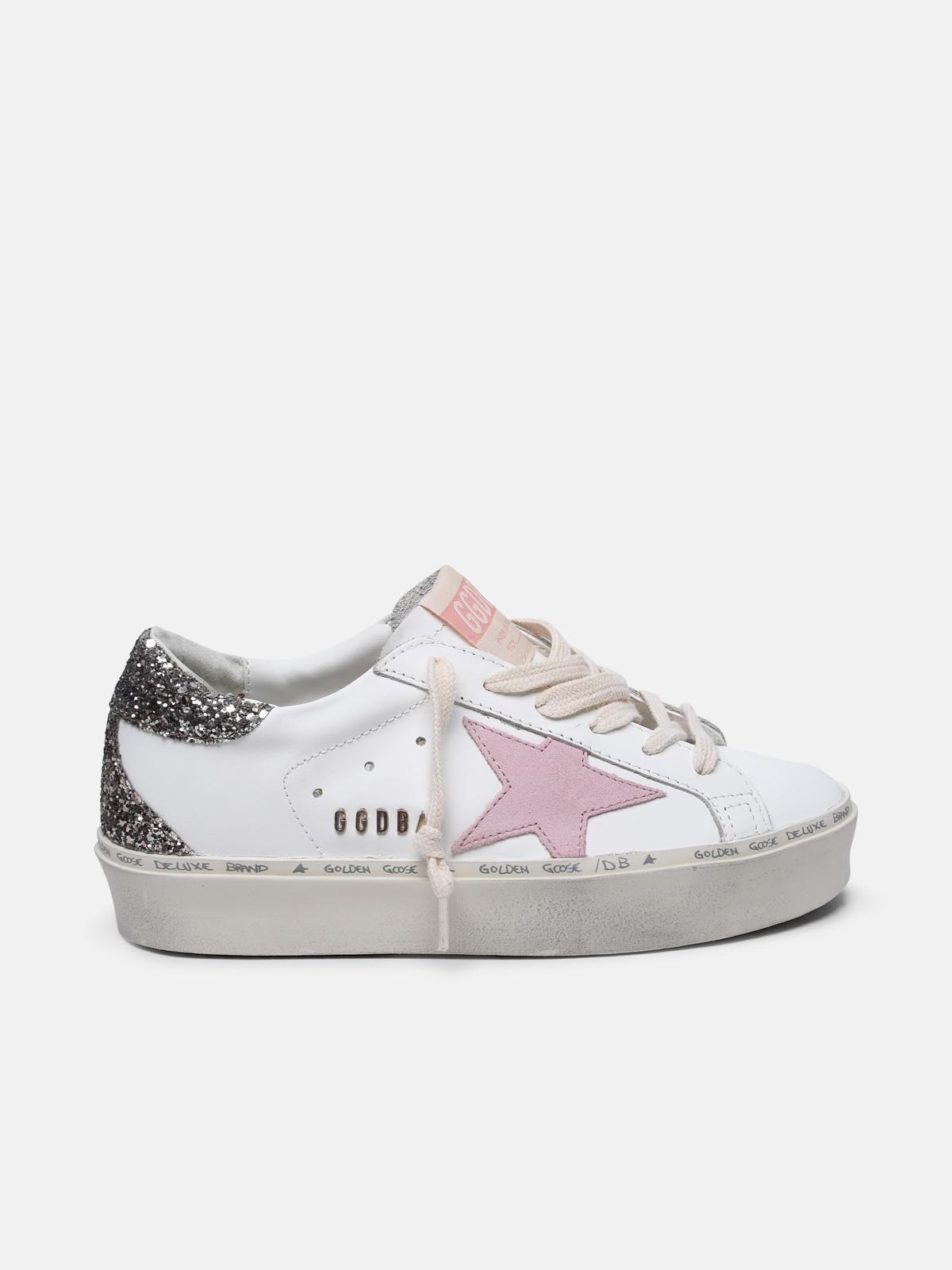 GOLDEN GOOSE 'Hi Star Classic' White Leather Sneakers　GOLDEN GOOSE ハイ スター クラシック ホワイト レザー スニーカー GOLDEN