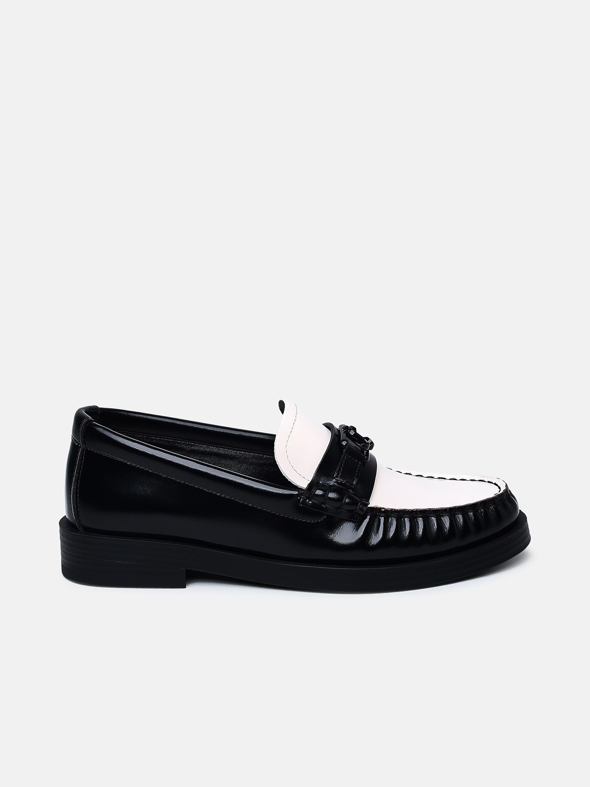 Jimmy Choo Two-tone Leather Loafers In Black