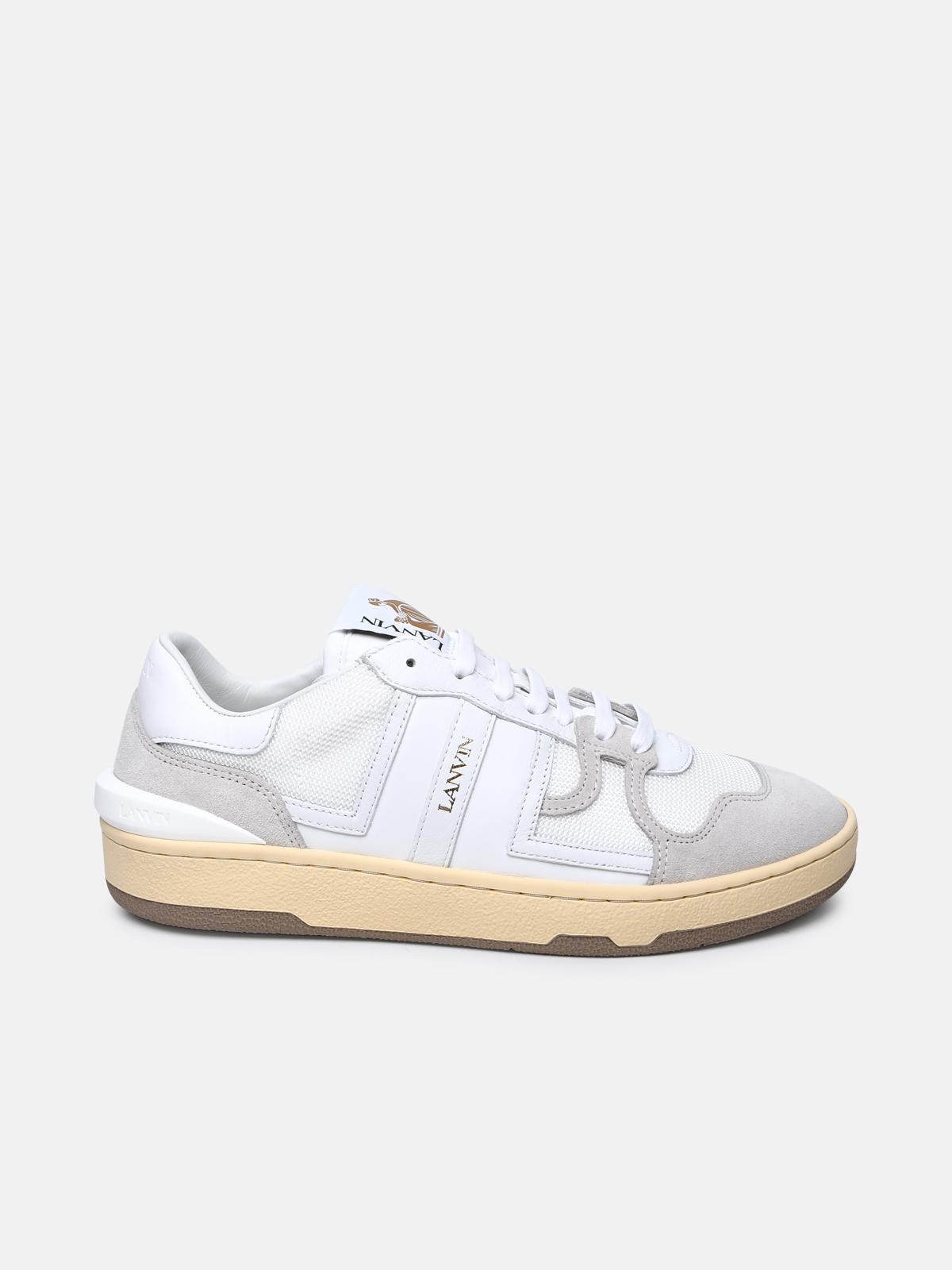LANVIN WHITE LEATHER BLEND SNEAKERS