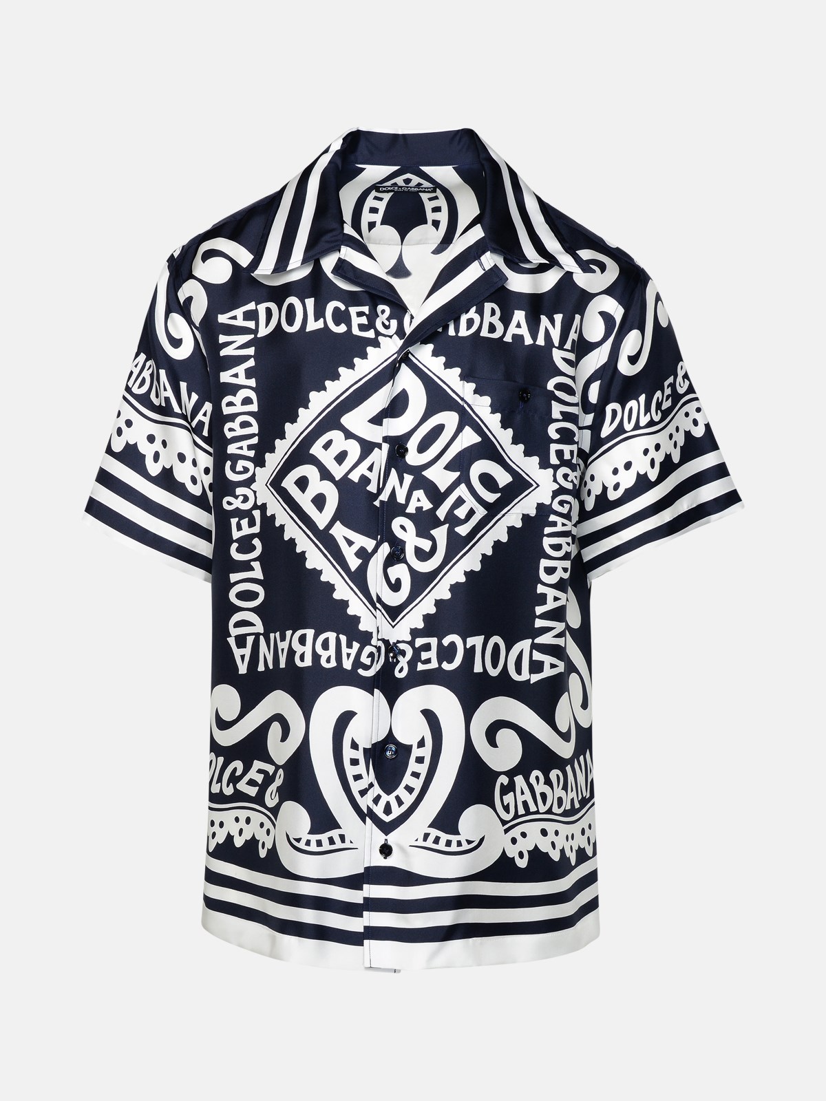 Dolce & Gabbana Navy Silk Shirt