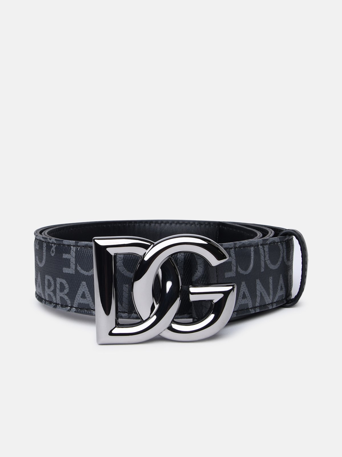 Dolce & Gabbana Two-tone Leather Belt In Black