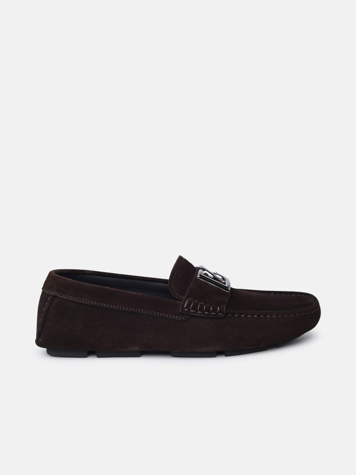 Shop Dolce & Gabbana Brown Suede Loafers
