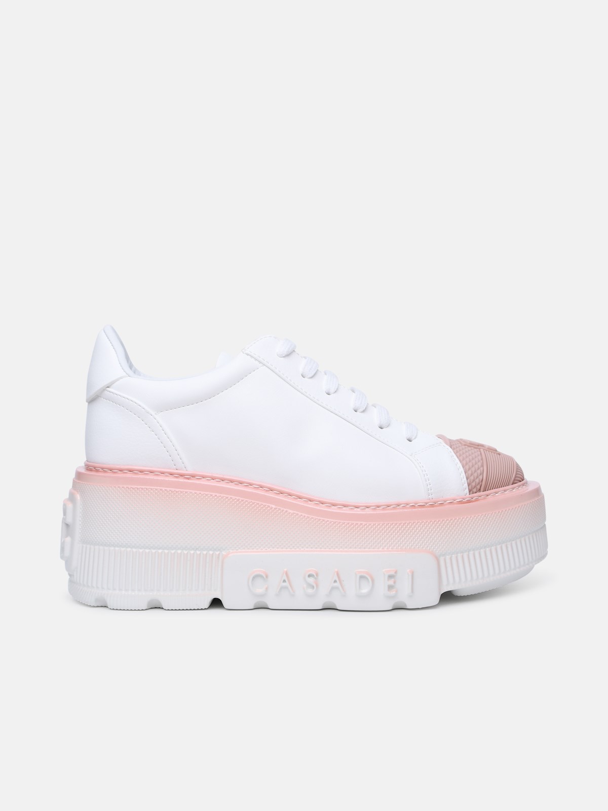 Shop Casadei 'nexus' Sneakers In White Recycled Fabric