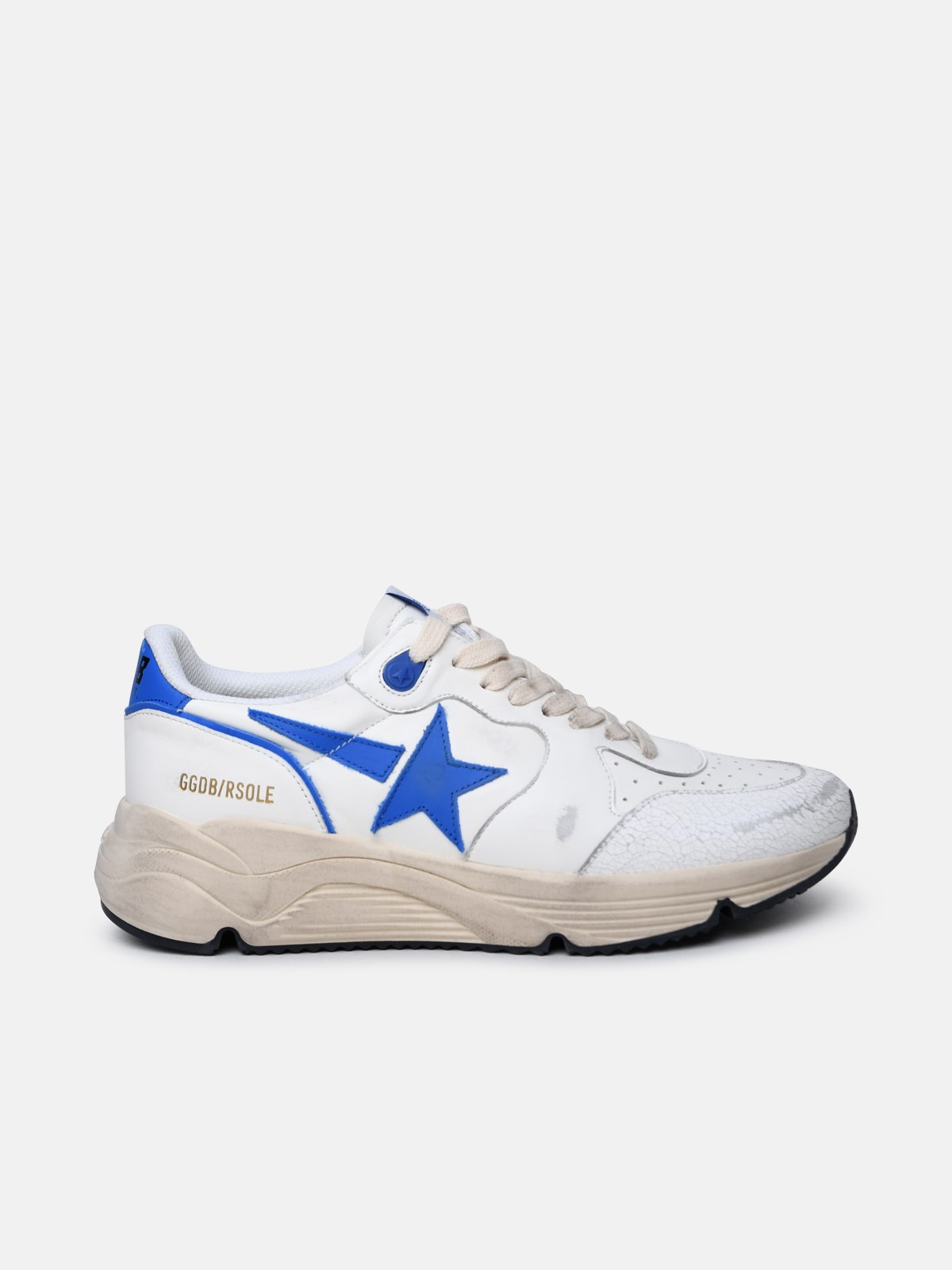 Golden Goose 'running Sole' White Leather Sneakers