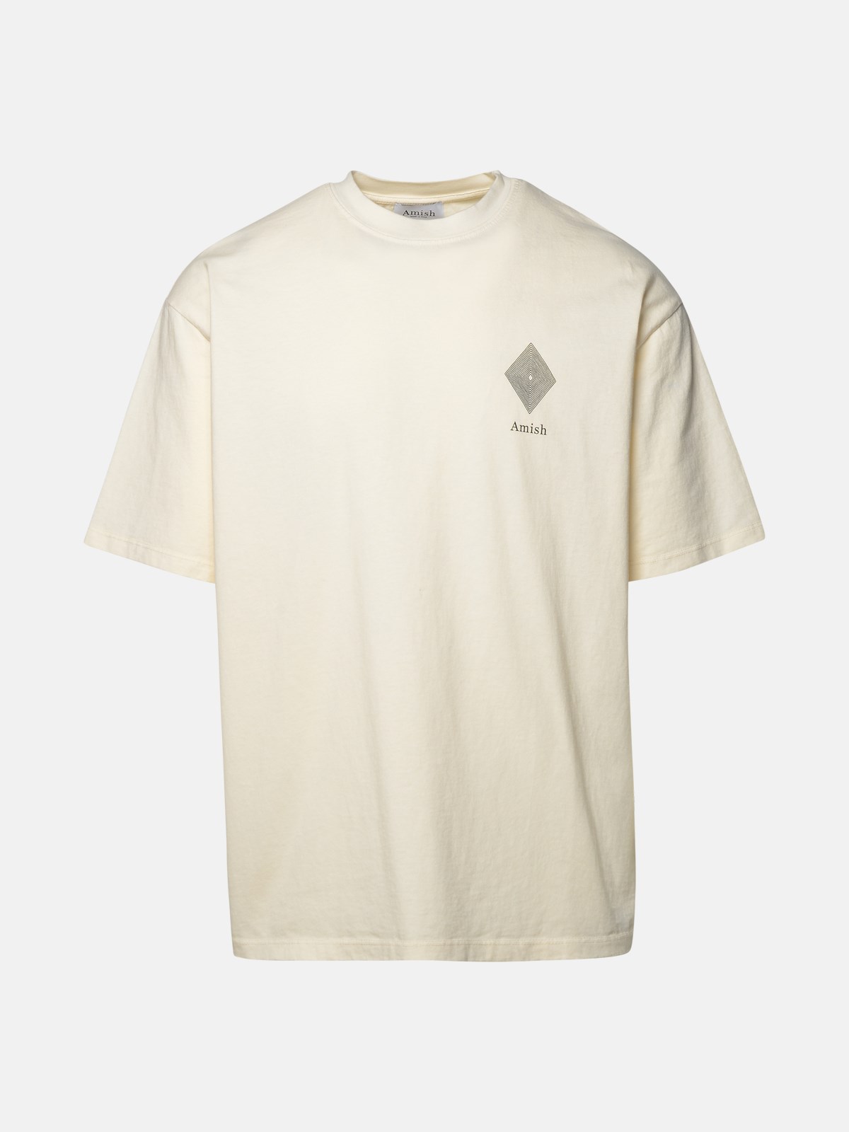 Amish White Cotton T-shirt In Ivory