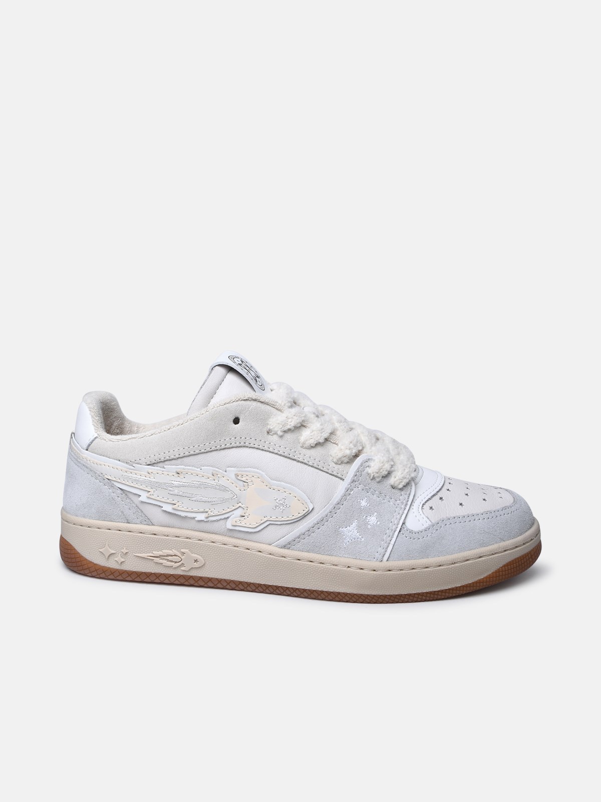 Enterprise Japan White Leather Sneakers In Cream