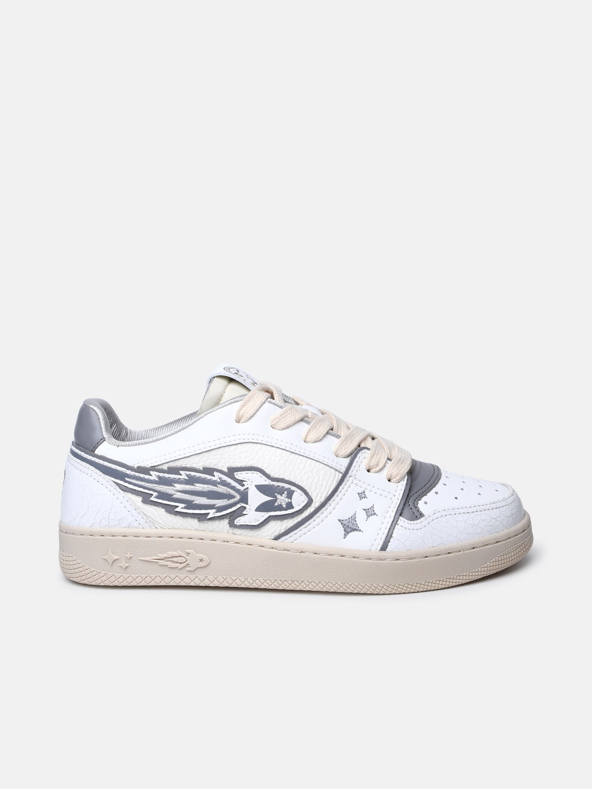 Enterprise Japan Two-tone Leather Sneakers In White