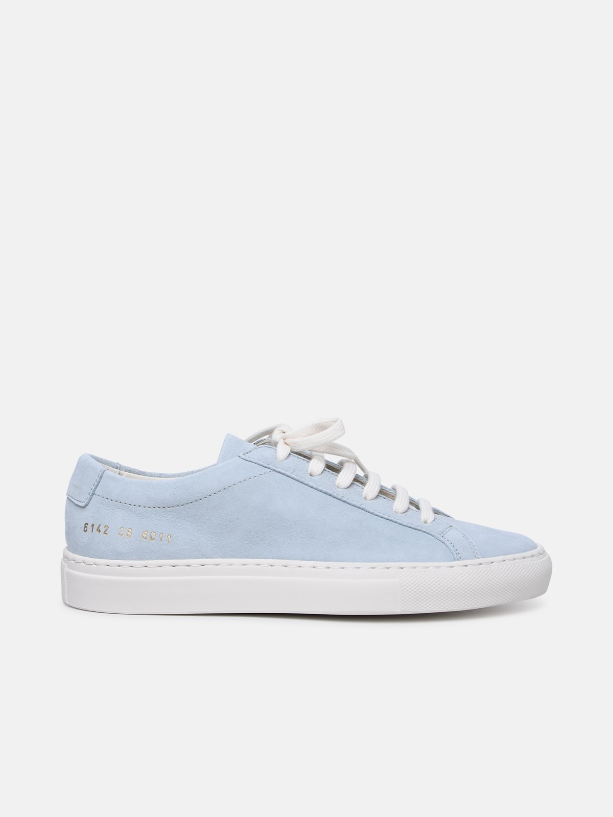 Shop Common Projects 'contrast Achilles' Baby Blue Suede Sneakers In Light Blue
