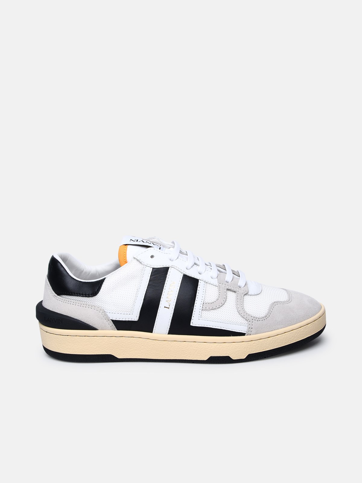 Lanvin Leather Low Clay Sneaker In White