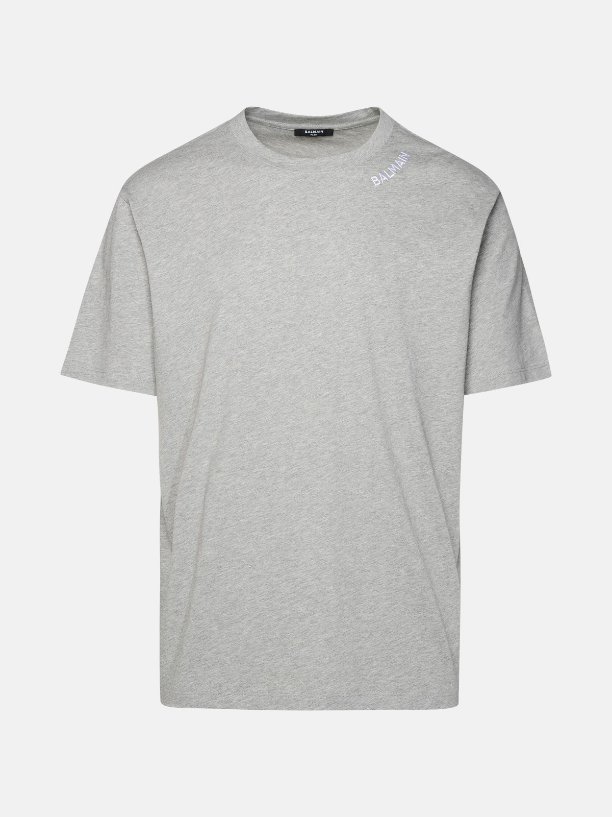 Balmain Gray Cotton T-shirt In Grey