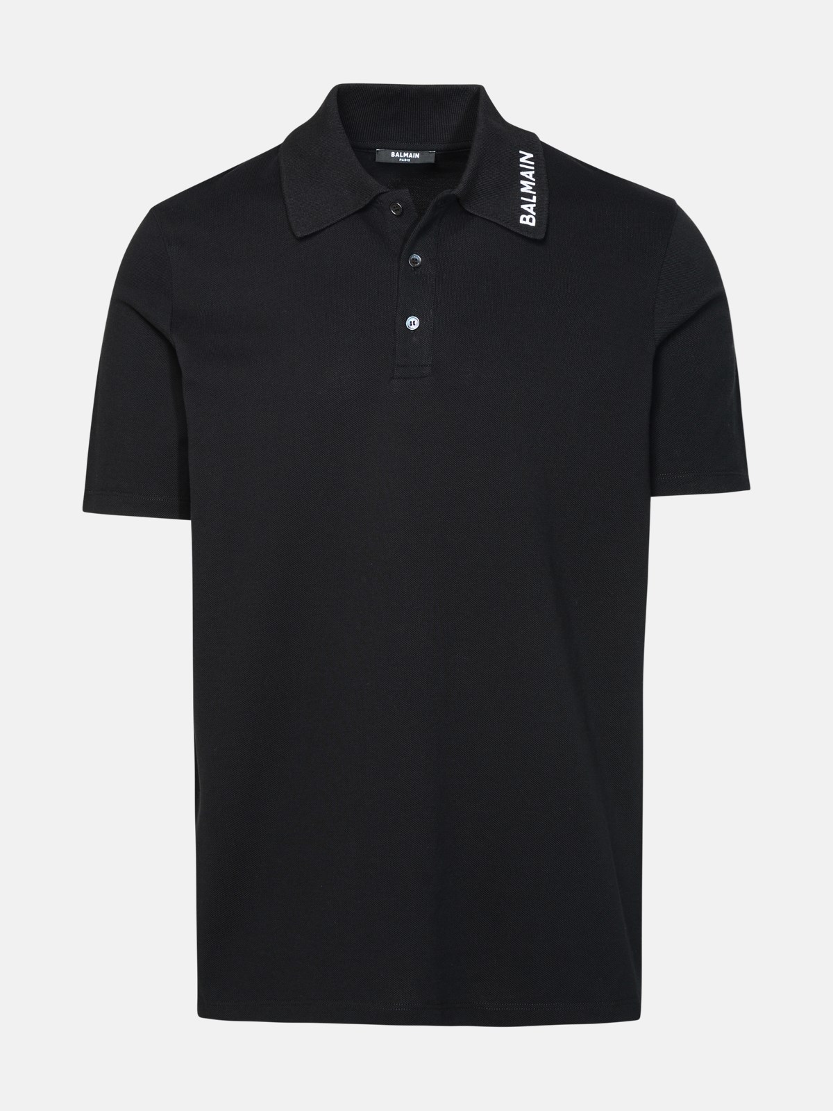 Balmain Black Cotton Polo Shirt