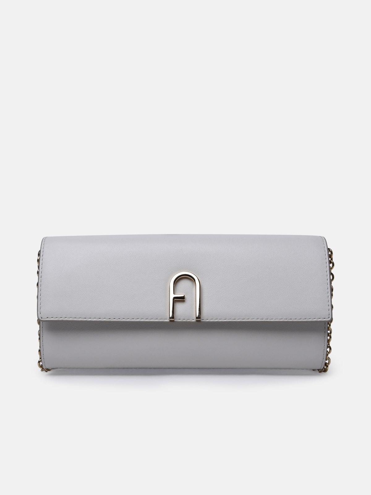Furla 'flow' Mini White Leather Crossbody Bag In Grey
