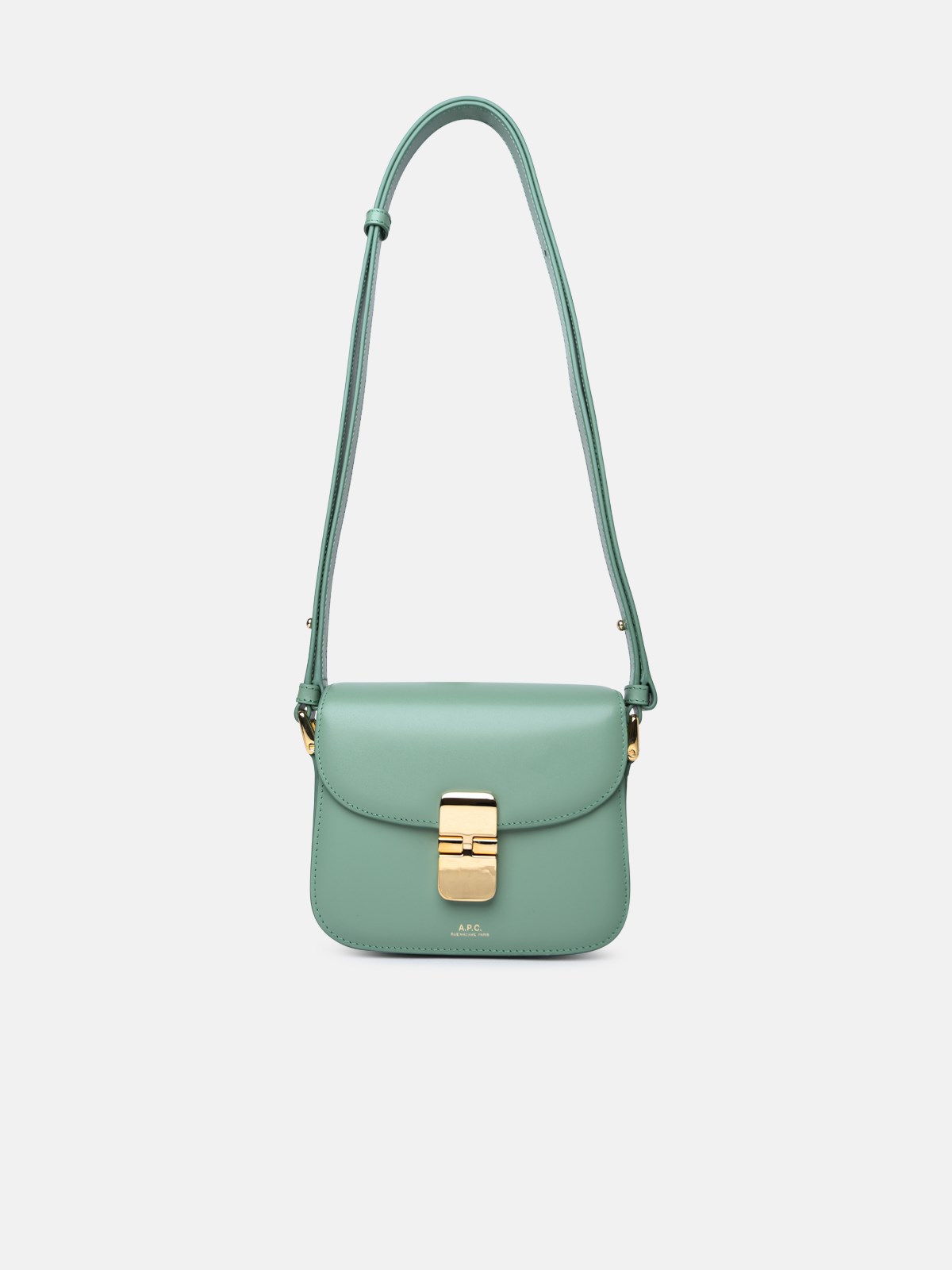 Shop Apc 'grace' Mini Crossbody Bag In Green Leather